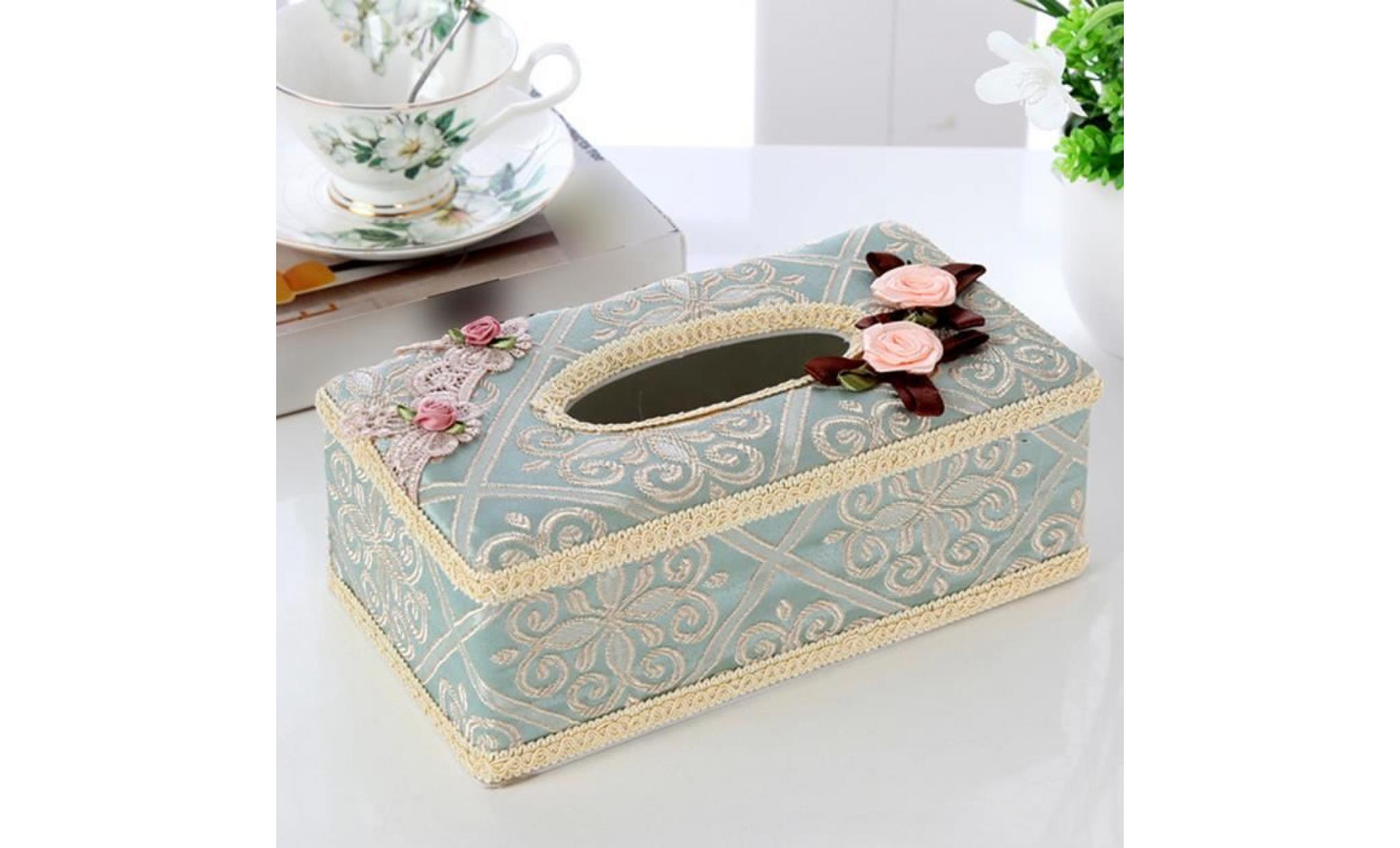 creative tissé boîte de tissu couverture décorative accueil pompage papier boîtes table basse porte papier (bleu) pas cher