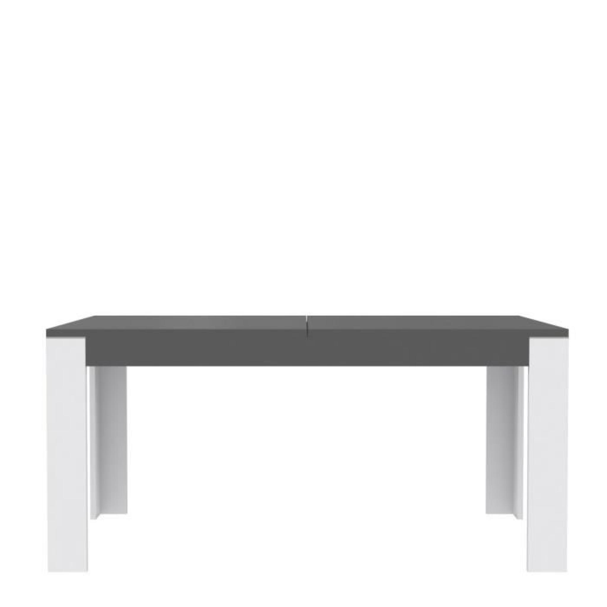 CROSS Table à manger extensible 160-207x90cm blanc et gris pas cher