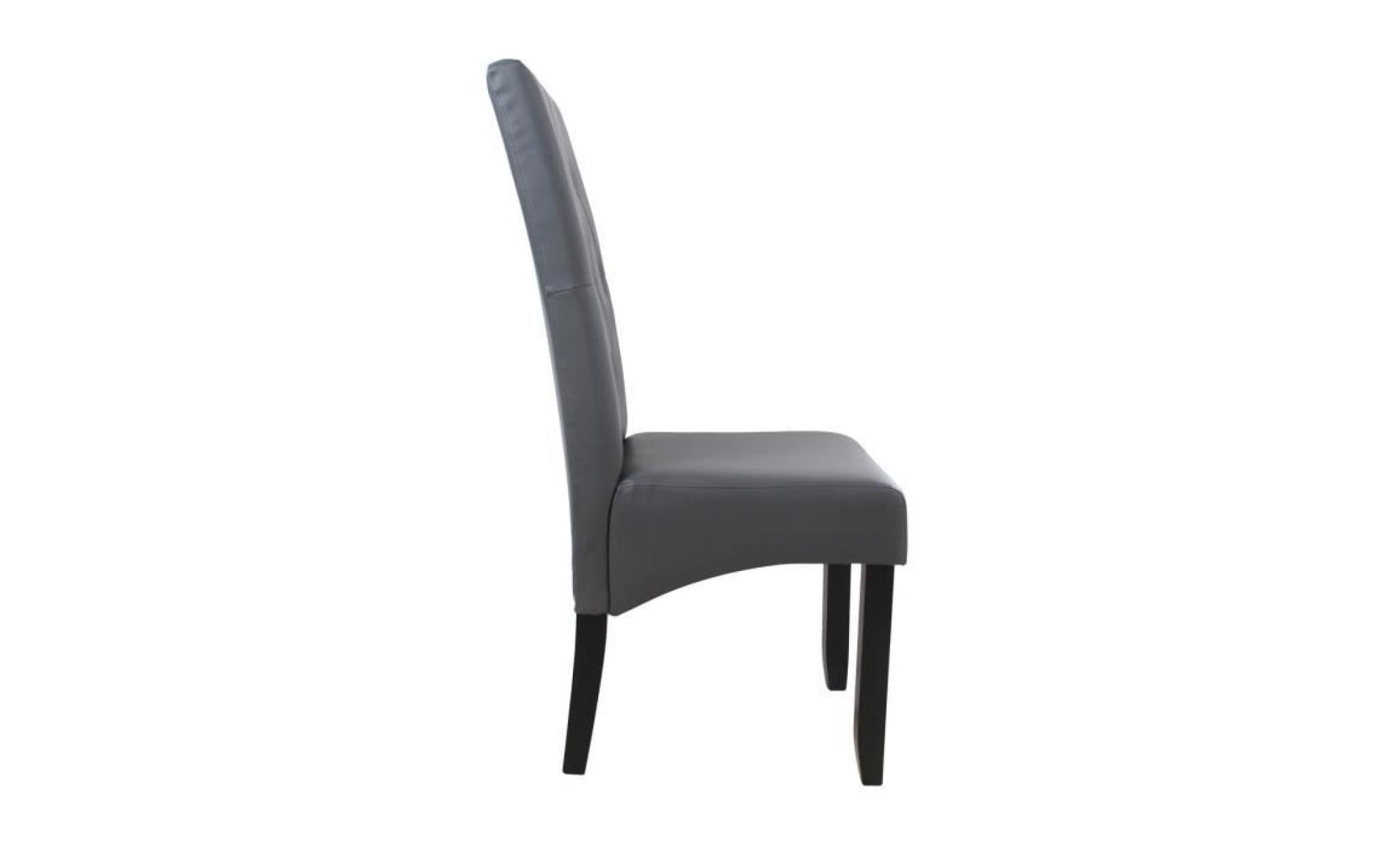 cuba lot de 2 chaises de salle à manger   simili noir   style contemporain   l 45 x p 60 cm pas cher