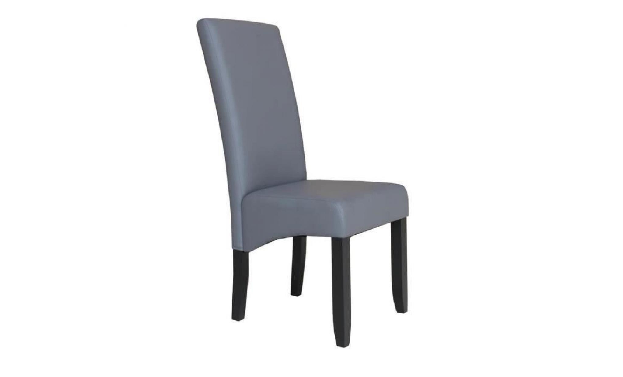 cuba lot de 2 chaises de salle à manger   simili gris   style contemporain   l 48 x p 64 cm pas cher