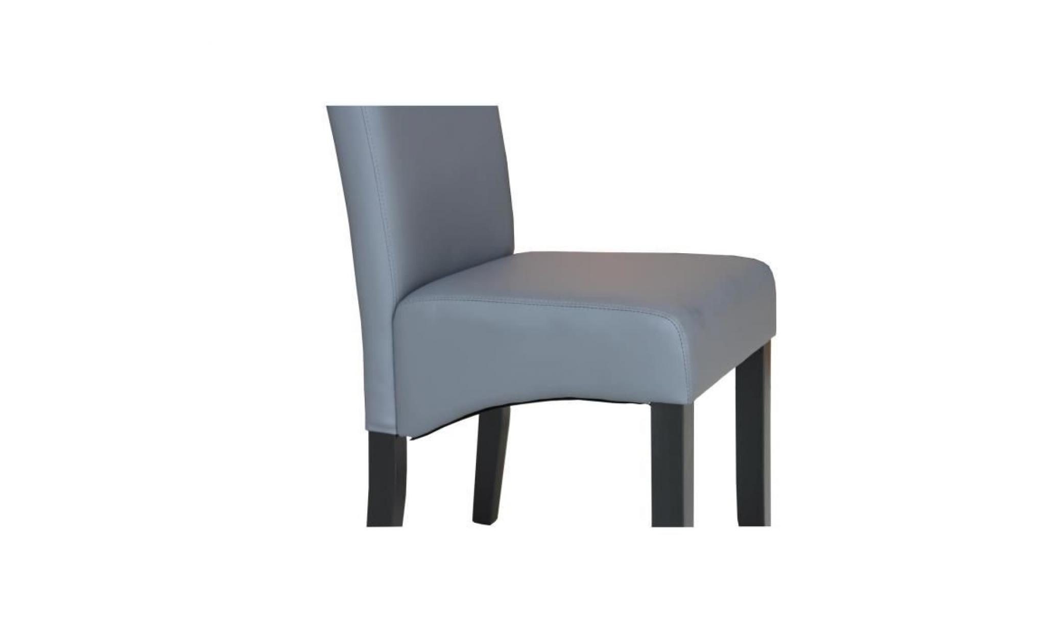 cuba lot de 2 chaises de salle à manger   simili gris   style contemporain   l 48 x p 64 cm pas cher
