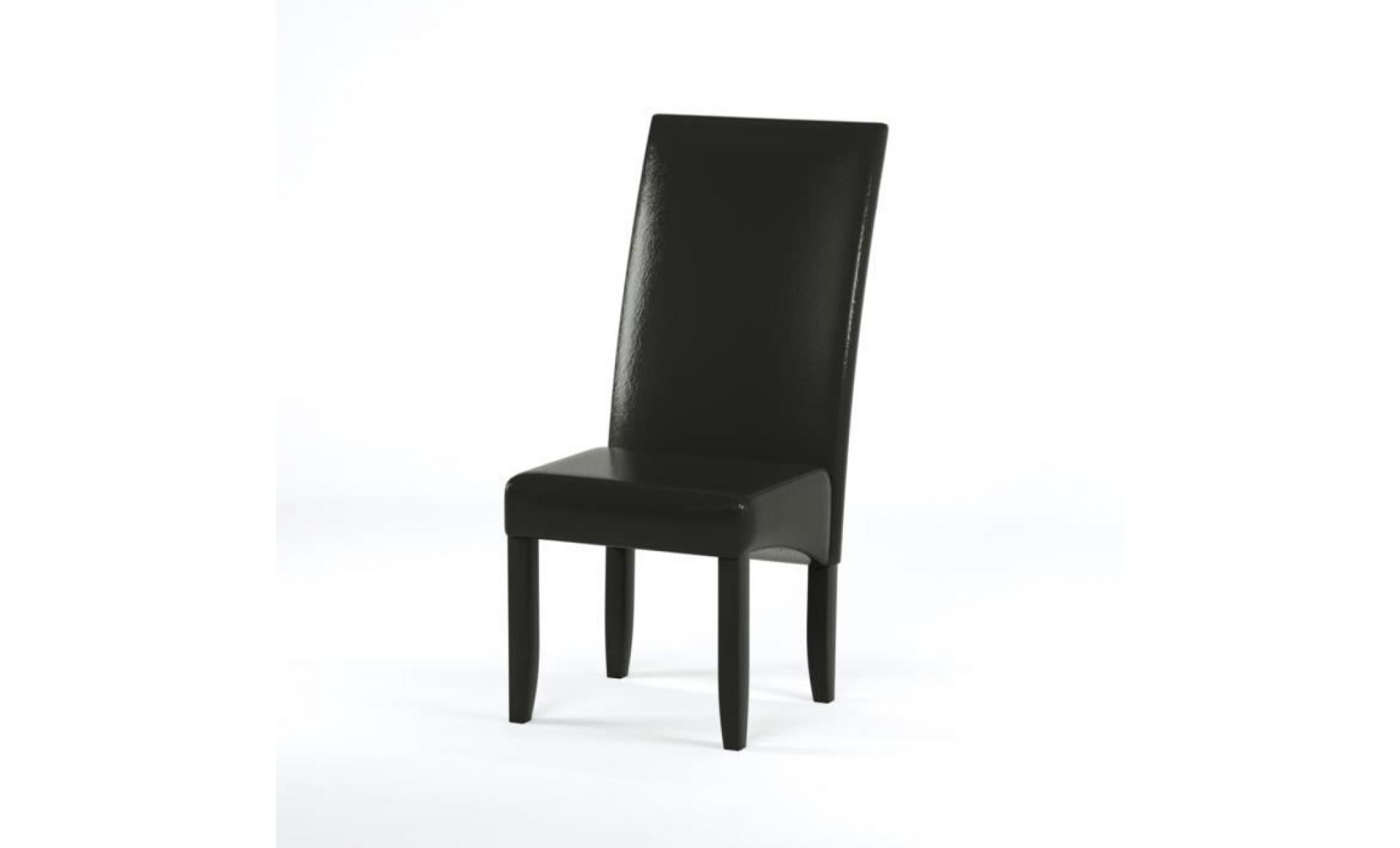 cuba lot de 2 chaises de salle à manger   simili noir  style contemporain   l 48 x p 64 cm pas cher