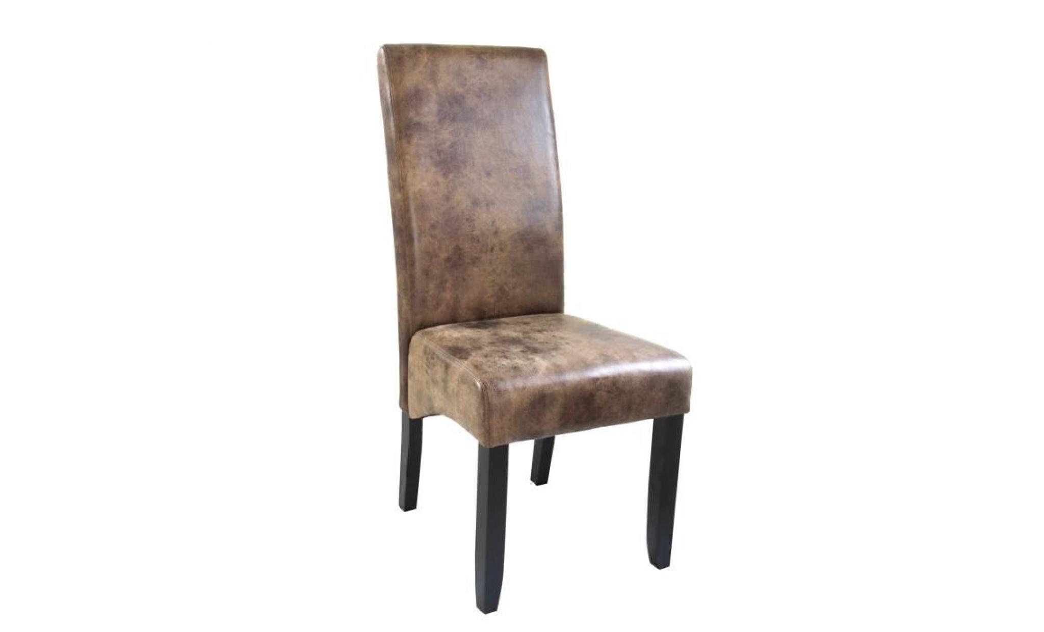 cuba lot de 2 chaises de salle à manger   tissu marron   style contemporain   l 48 x p 64 cm pas cher