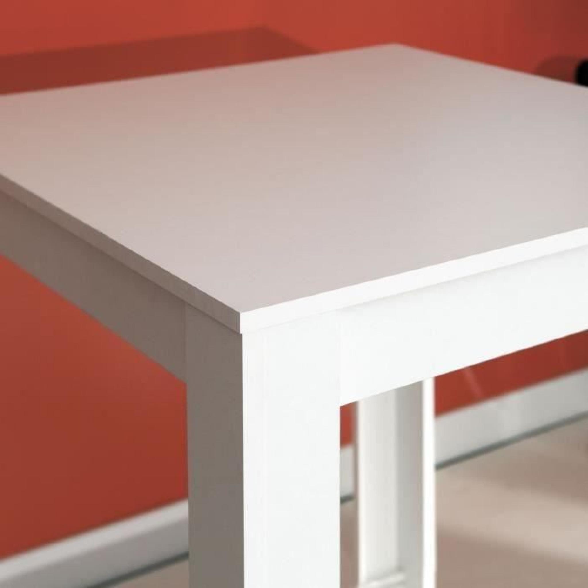 CURRY Table bar L80 cm piétement + plateau blanc pas cher