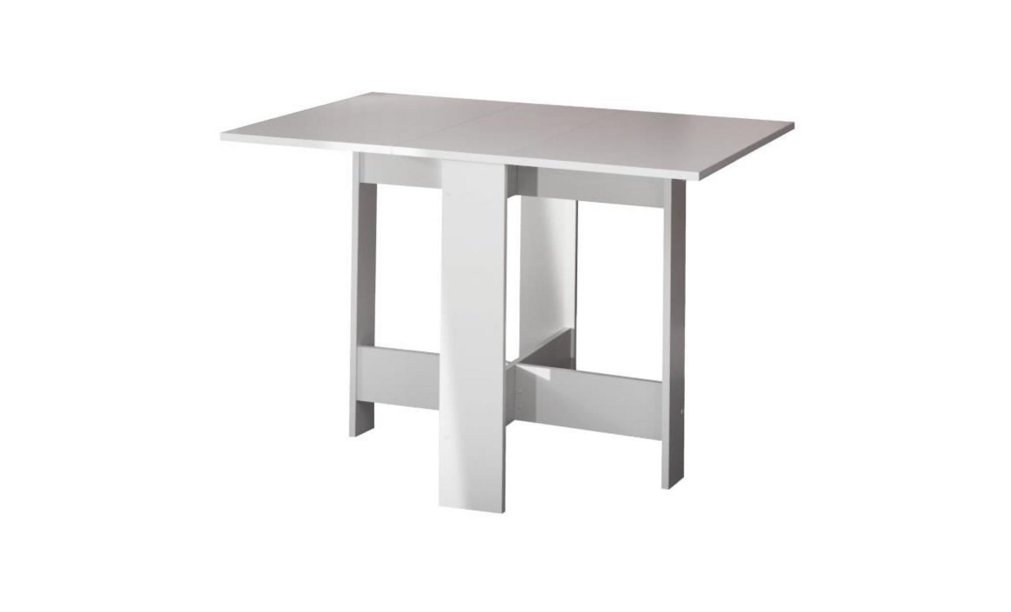 CURRY Table pliante 28/103 cm décor blanc
