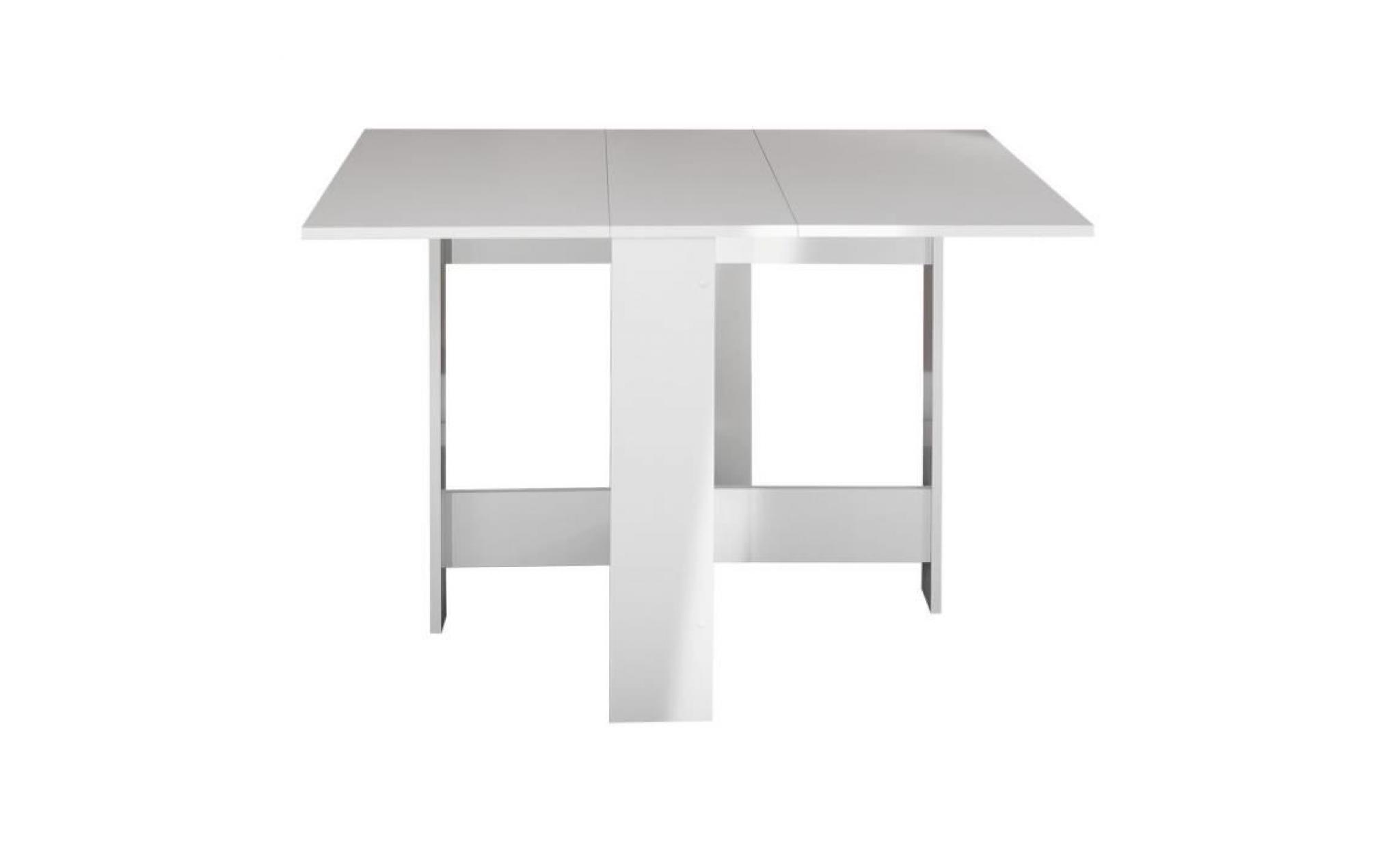 CURRY Table pliante 28/103 cm décor blanc pas cher