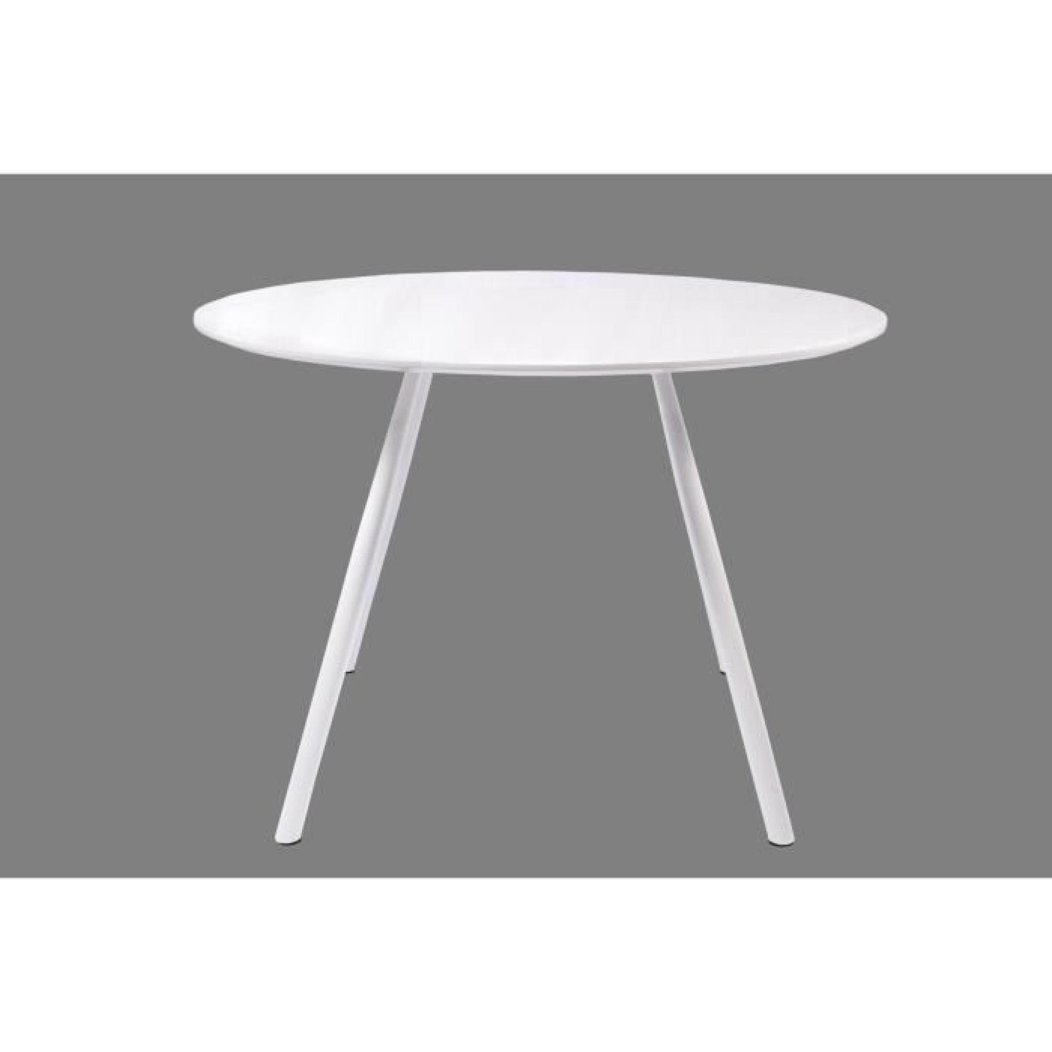 CURVE Table ronde blanc brillant 110cm