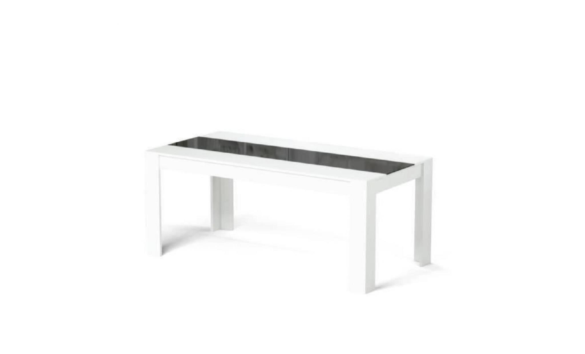 damia table à manger de 6 à 8 personnes style contemporain blanc et noir mat   l 180 x l 90 cm