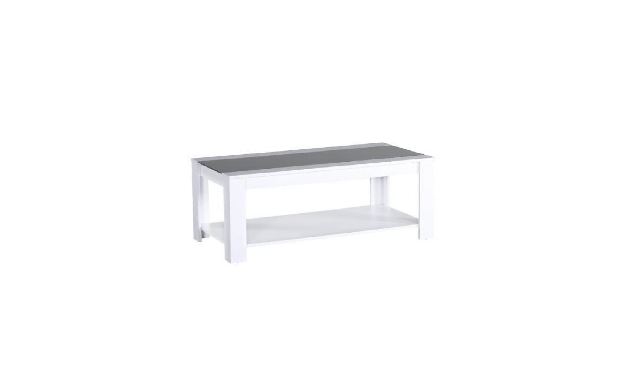 damia table basse 110 cm   blanc et anthracite