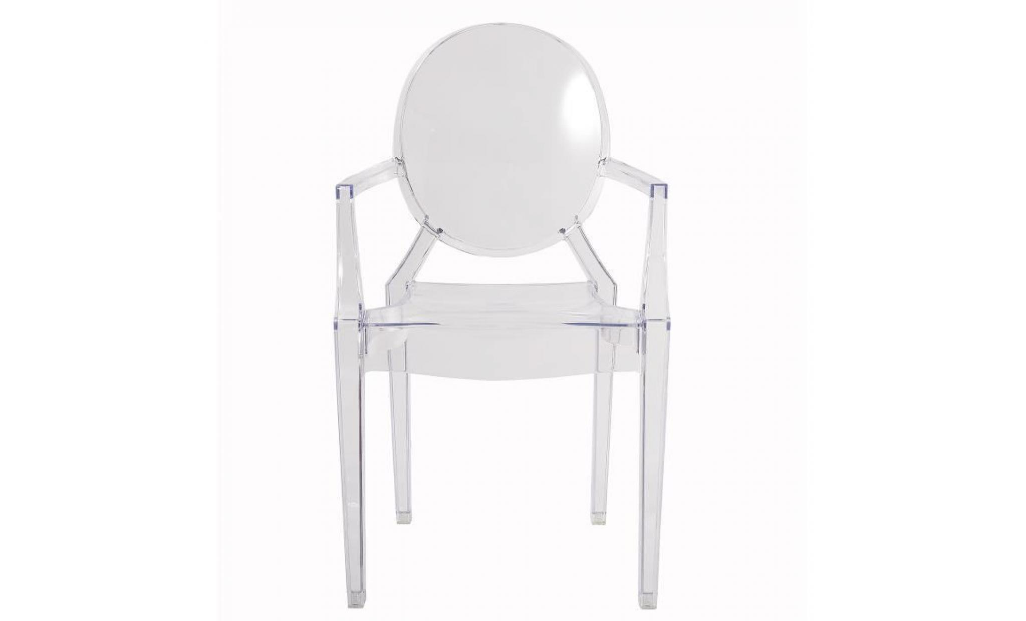 damiware lot de 2 plexiglas acrylique ghost chair accoudoir chaise spirit transparant. illustration en transparent (blanc) pas cher