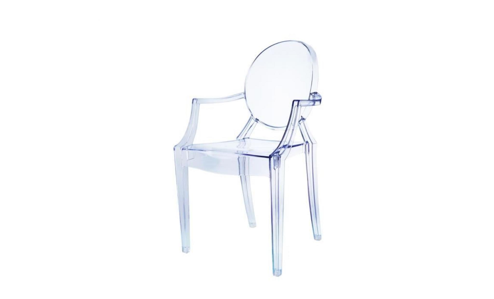 damiware lot de 4 plexiglas acrylique ghost chair accoudoir chaise spirit transparant. illustration en transparent (blanc) pas cher