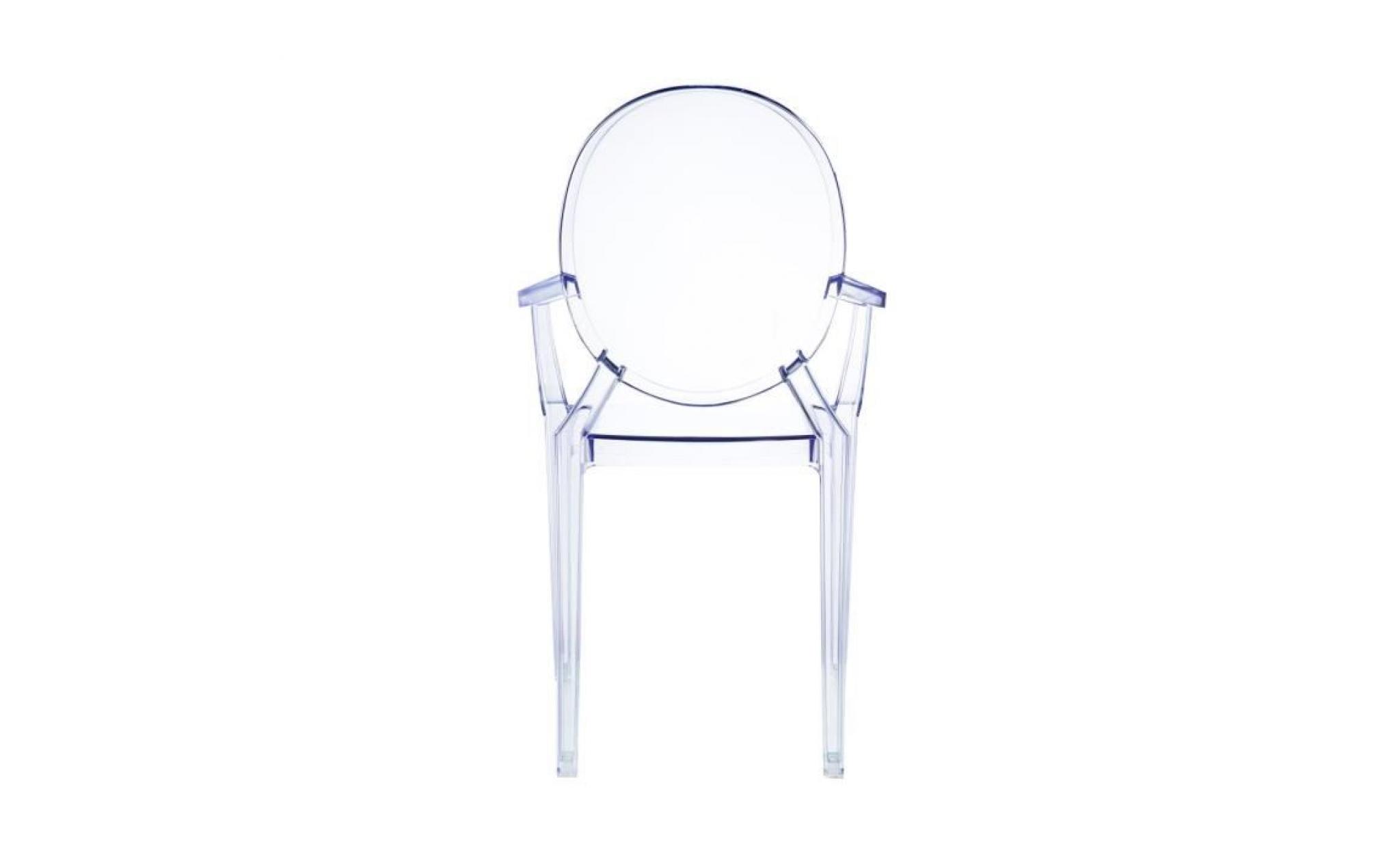 damiware lot de 4 plexiglas acrylique ghost chair accoudoir chaise spirit transparant. illustration en transparent (blanc) pas cher