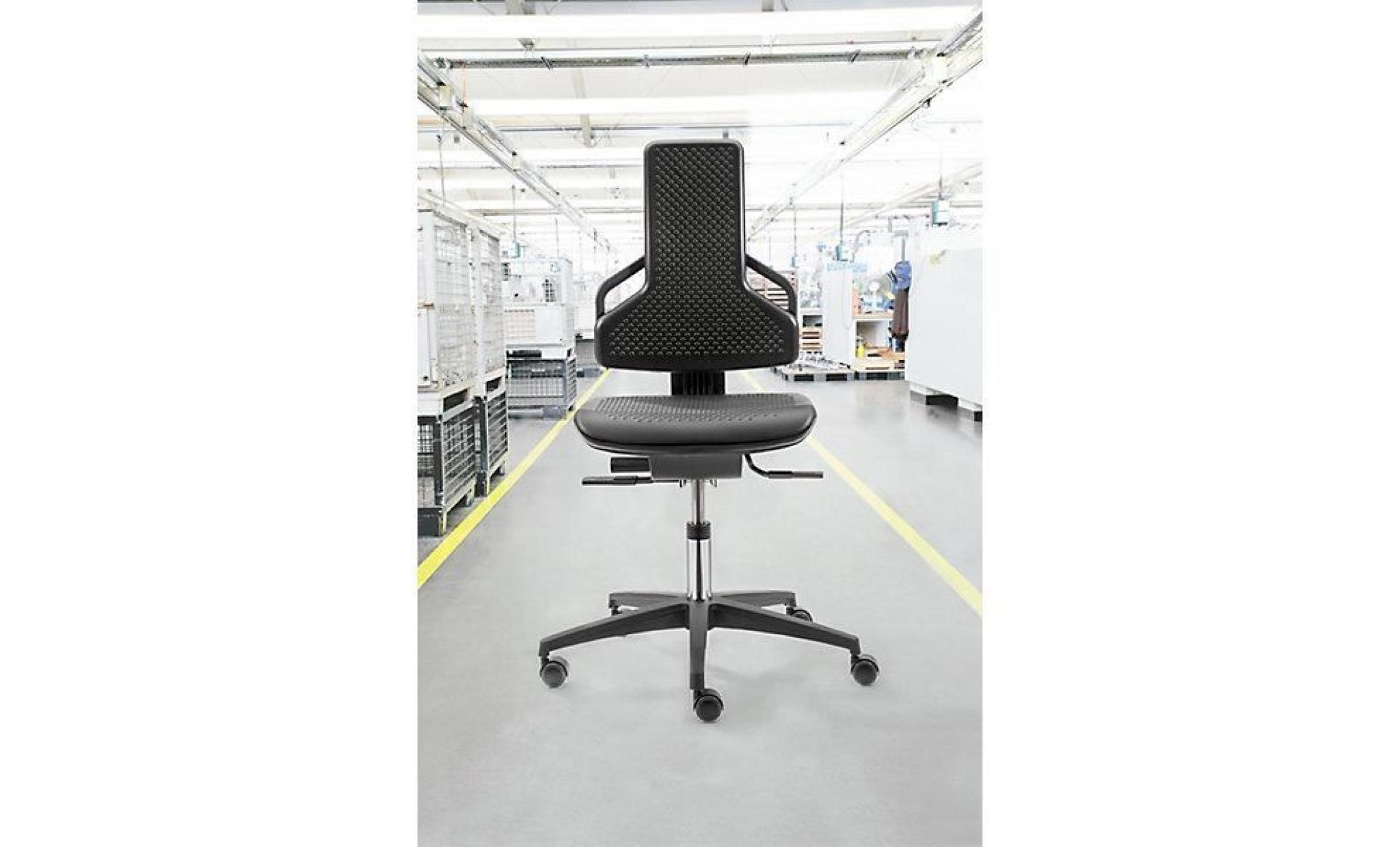 dauphin siège d'atelier   avec roulettes   habillage tissu anthracite   chaise chaises siège d'atelier siège pivotant sièges
