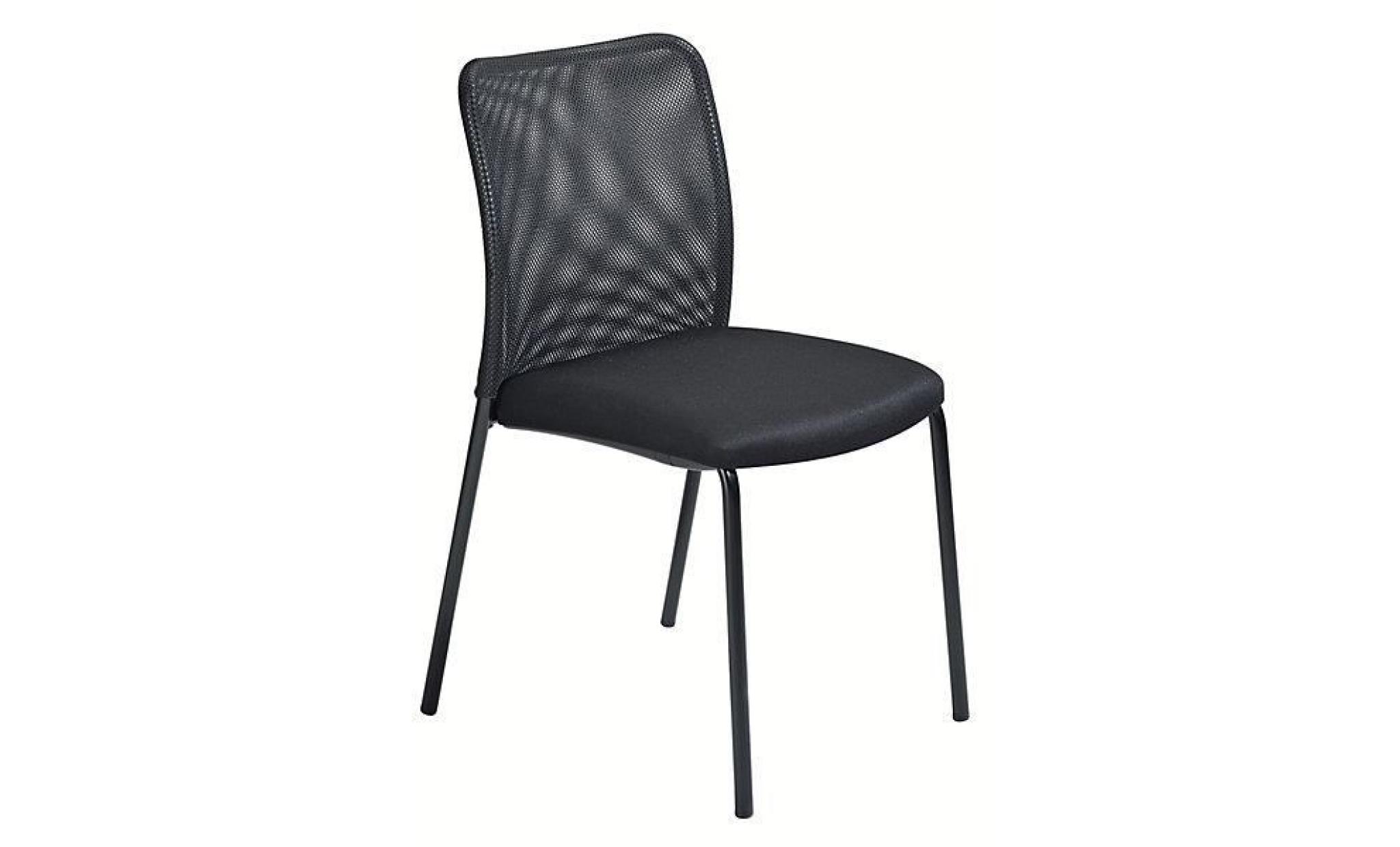 dauphin siège visiteur à dossier résille   noir, lot de 4   avec accoudoirs   chaise chaise de réunion chaise rembourrée chaises