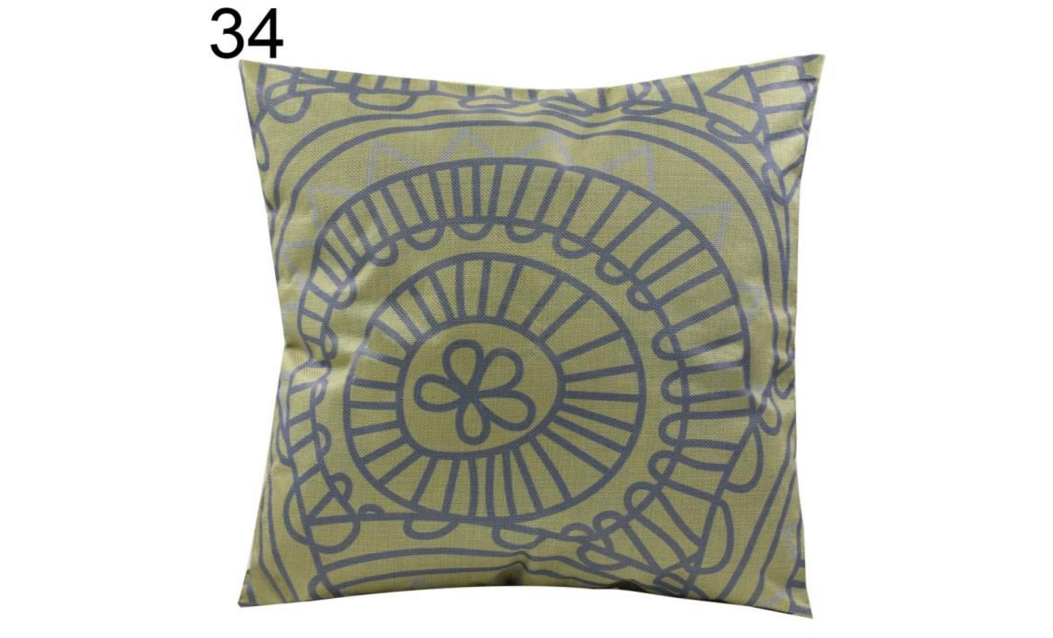 décor à la maison vintage géométrique fleur coton lin throw taie d'oreiller housse de coussin 34 #