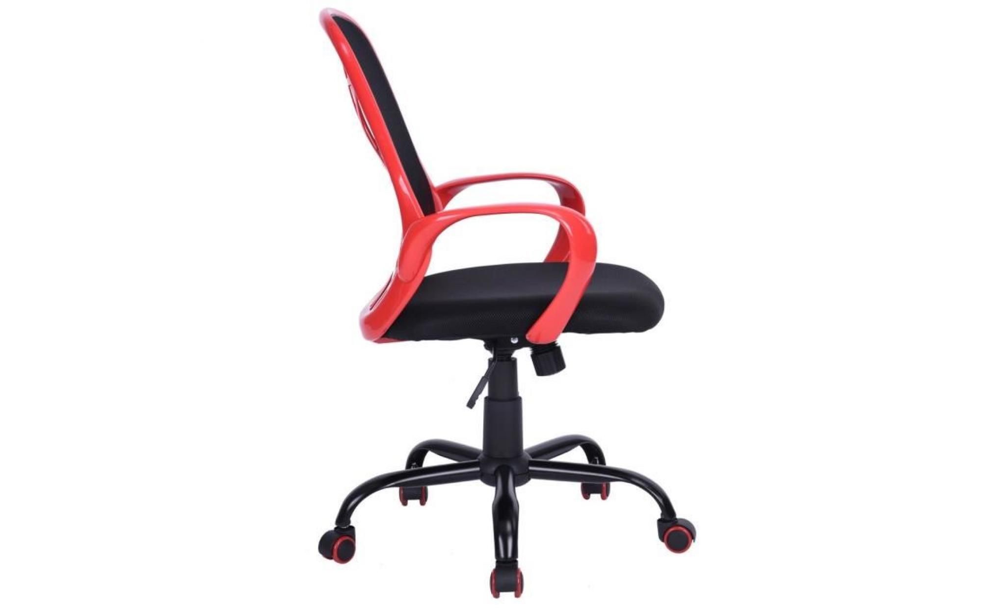 deserto fauteuil de bureau   tissu maille rouge bicolore   style contemporain   l 61 x p 63 cm pas cher