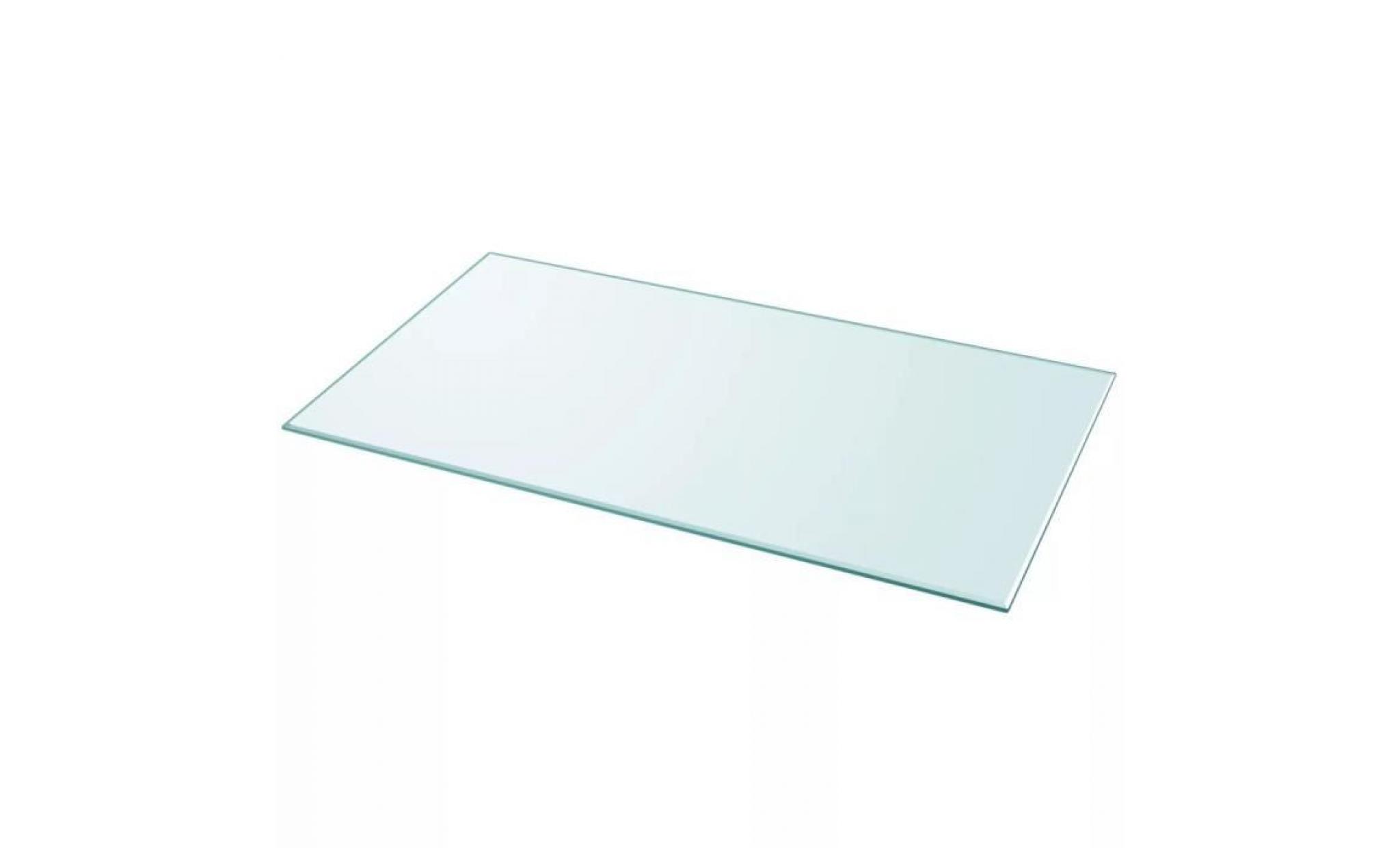dessus de table rectangulaire en verre trempé 1200 x 650 mm