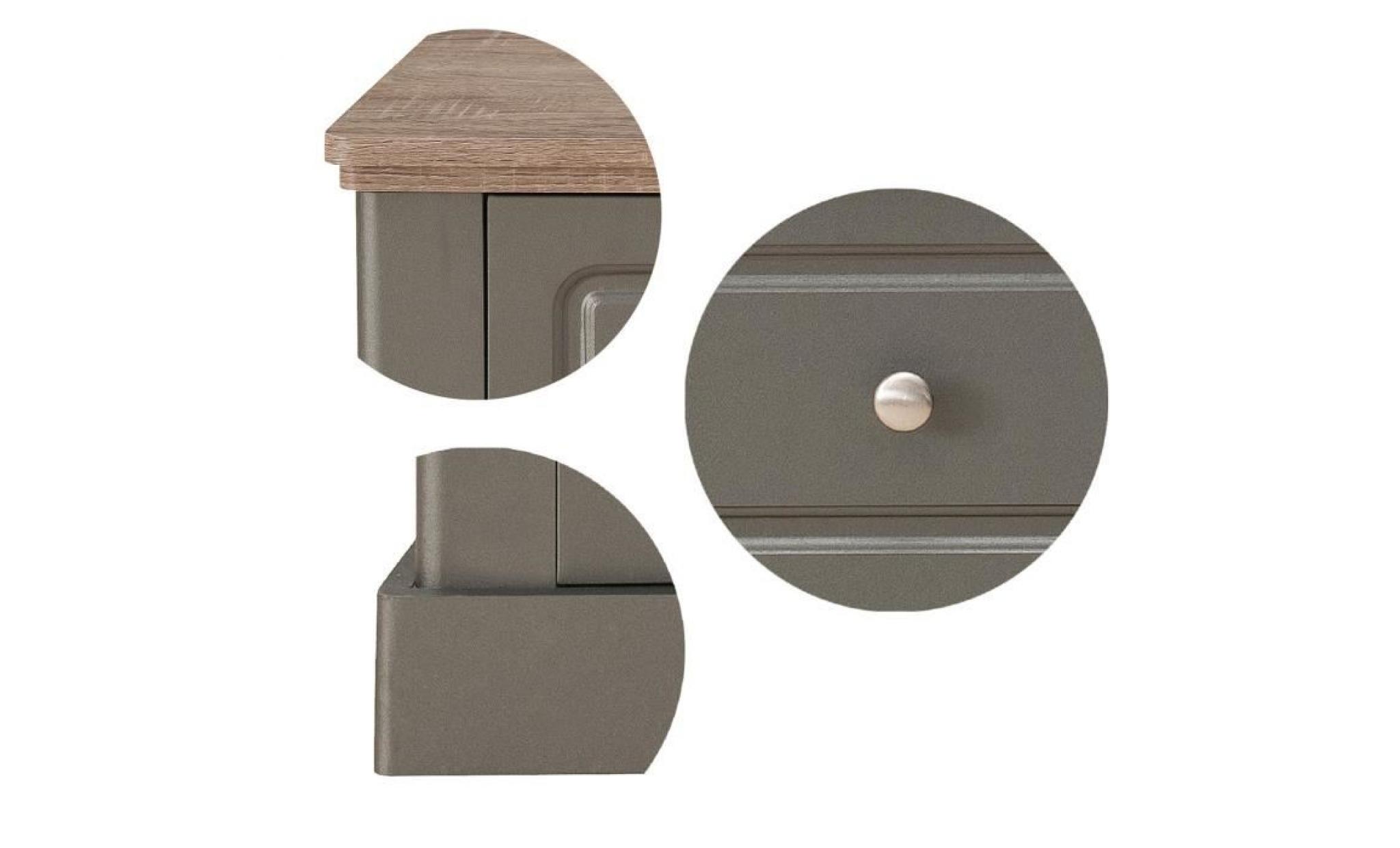 dessy table basse classique gris mat et plateau décor bois   l 115 x l 59 cm pas cher