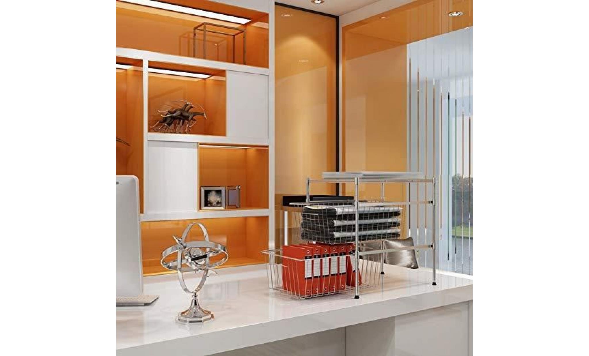 deux étages sous évier panier coulissant stockage armoires de cuisine organisateur, chrome pas cher