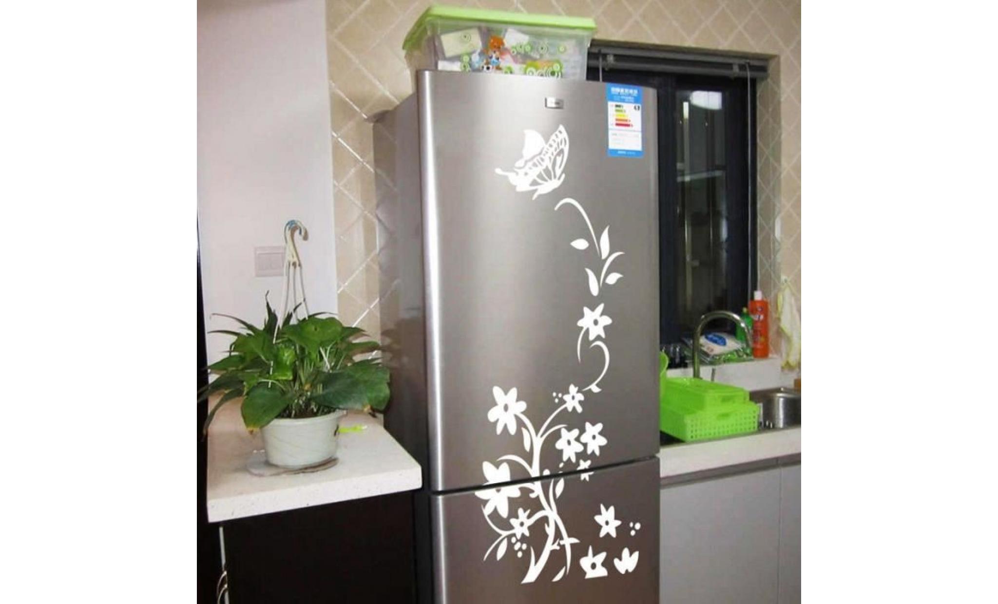deuxsuns®fleur vigne chambre réfrigérateur armoire autocollant sticker mural décor À la maison wh@zf608 pas cher
