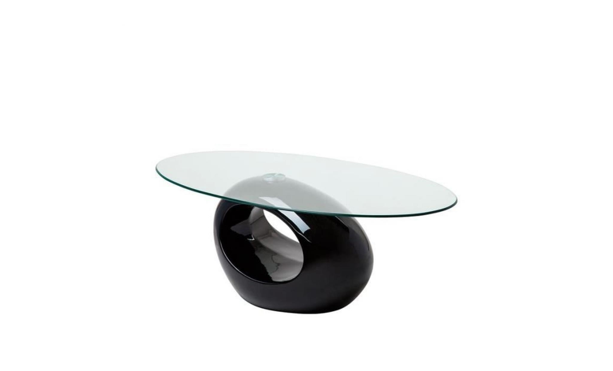 table basse ovale rondo coloris noir pas cher