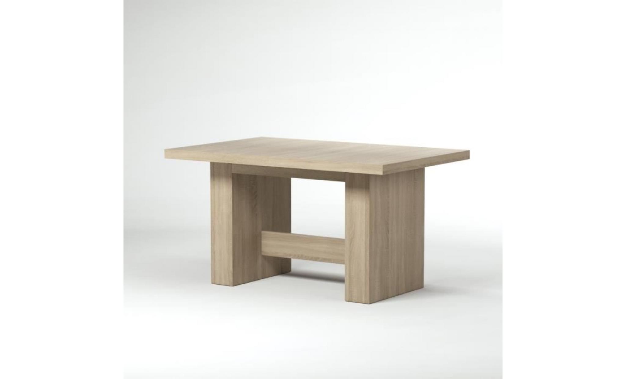dining table à manger extensible de 6 à 12 personnes style contemporain décor chêne sonoma   l 140 273 x l 90 cm pas cher