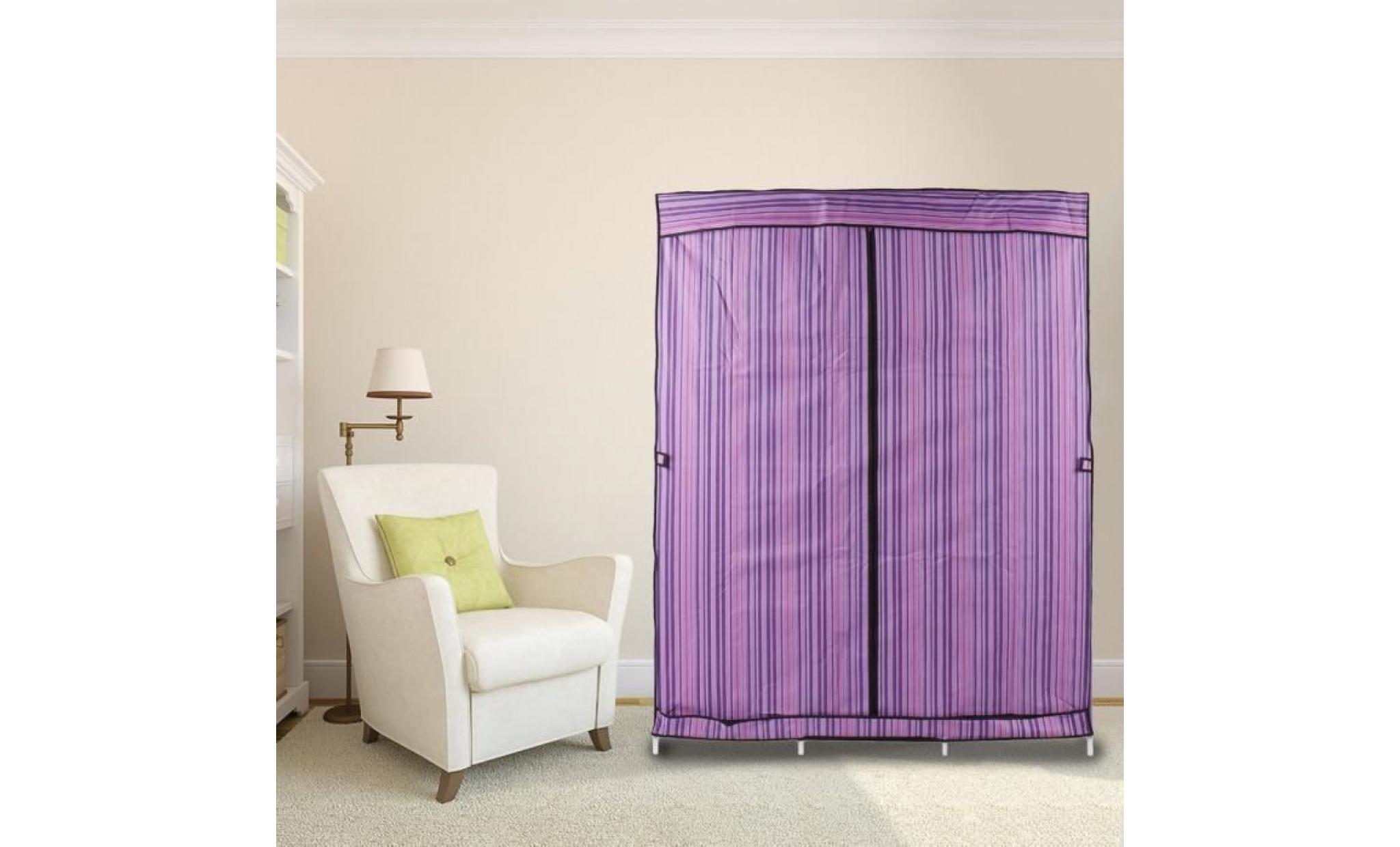 armoire de rangement dressing grande capacité xxl penderie violet