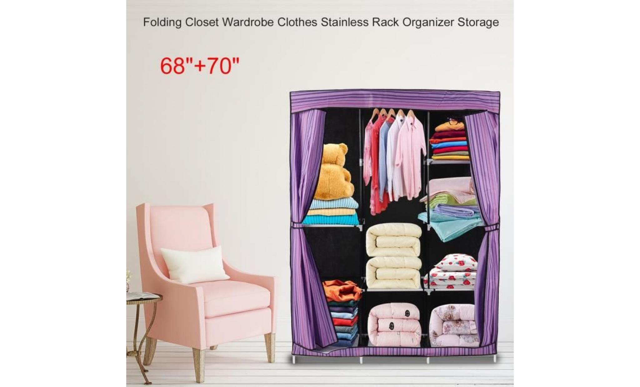 diy armoire violet sillon en tissu pliante étagères 68+70
