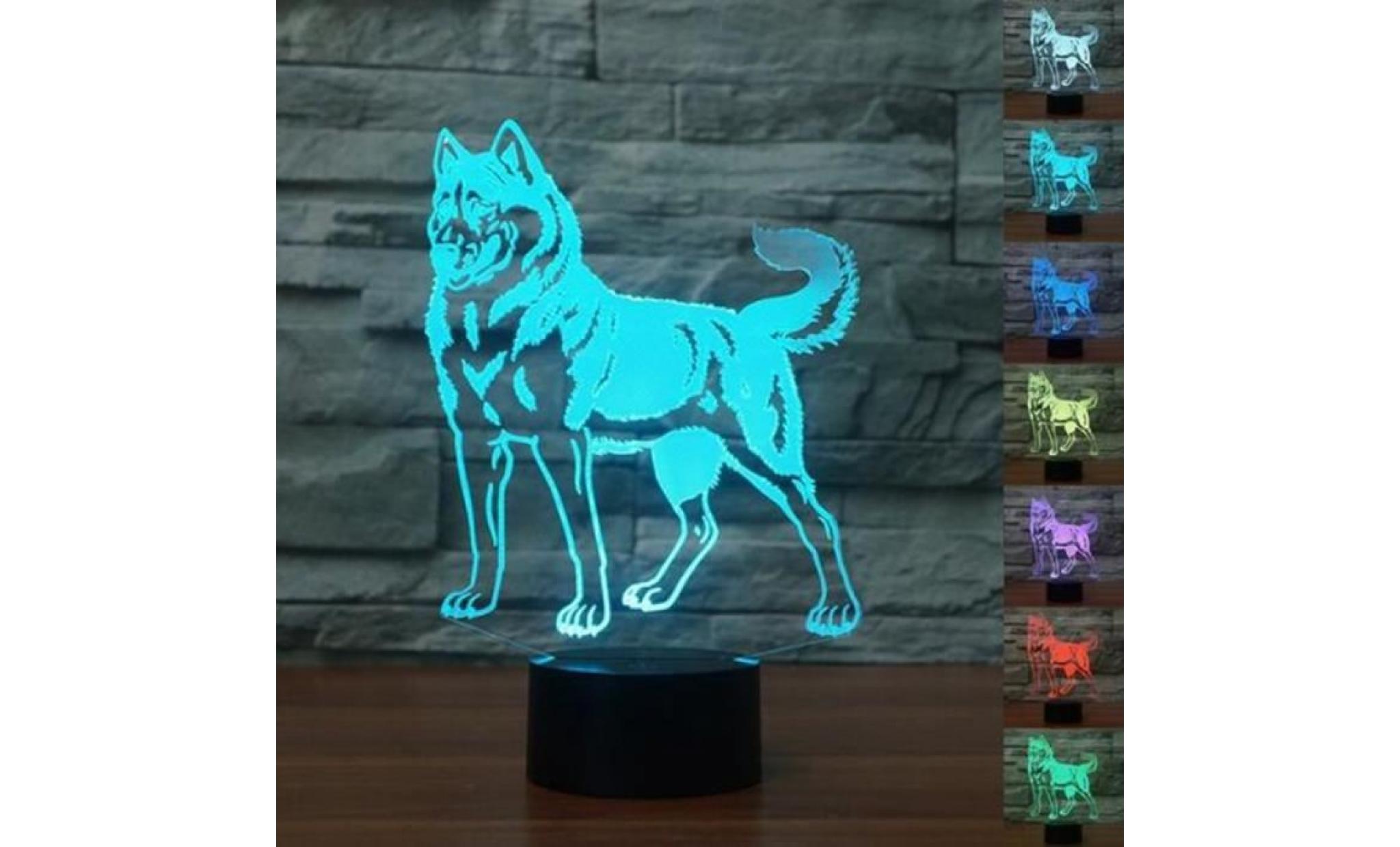 doberman pinscher 3d night light led tactile belle chien lampe de table animal 3d lampe 7 changement de couleur usb intérieur lampe