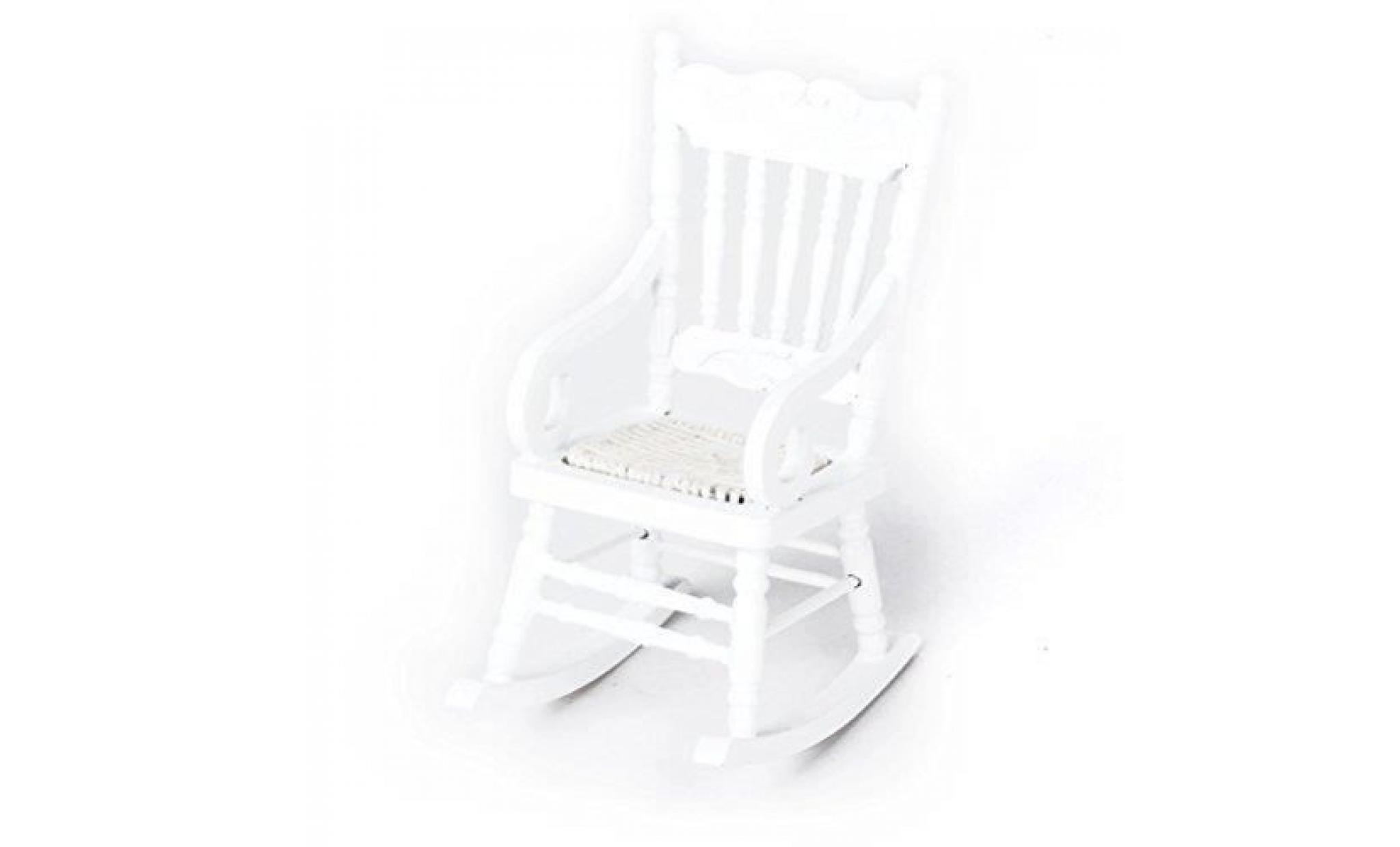 dollhouse furniture wooden rocking chair 1:12 miniature (white) q7qp6