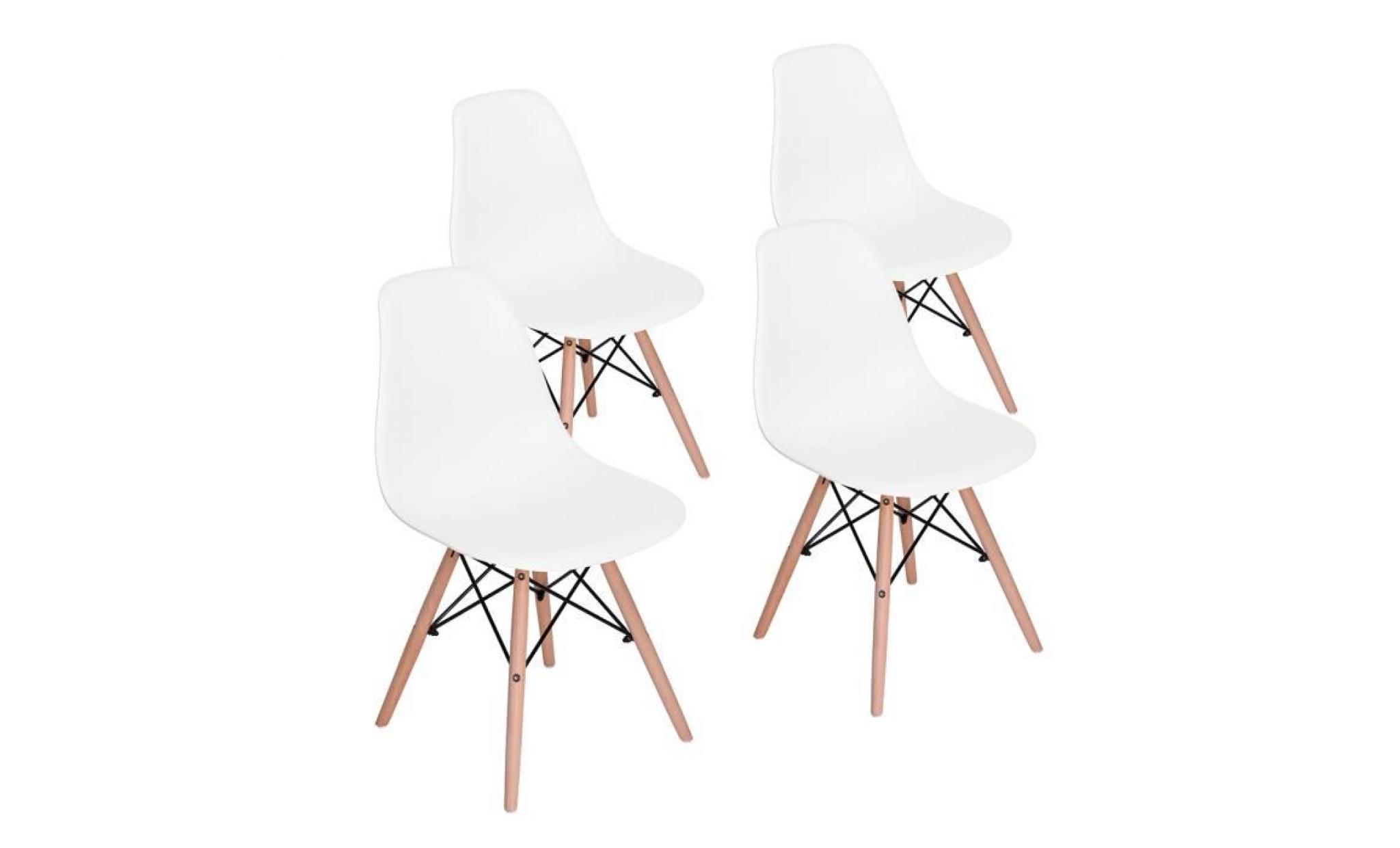 dora lot de 8 chaise de salle à manger blanc design scandinave 41 x 46 x 82 cm pas cher