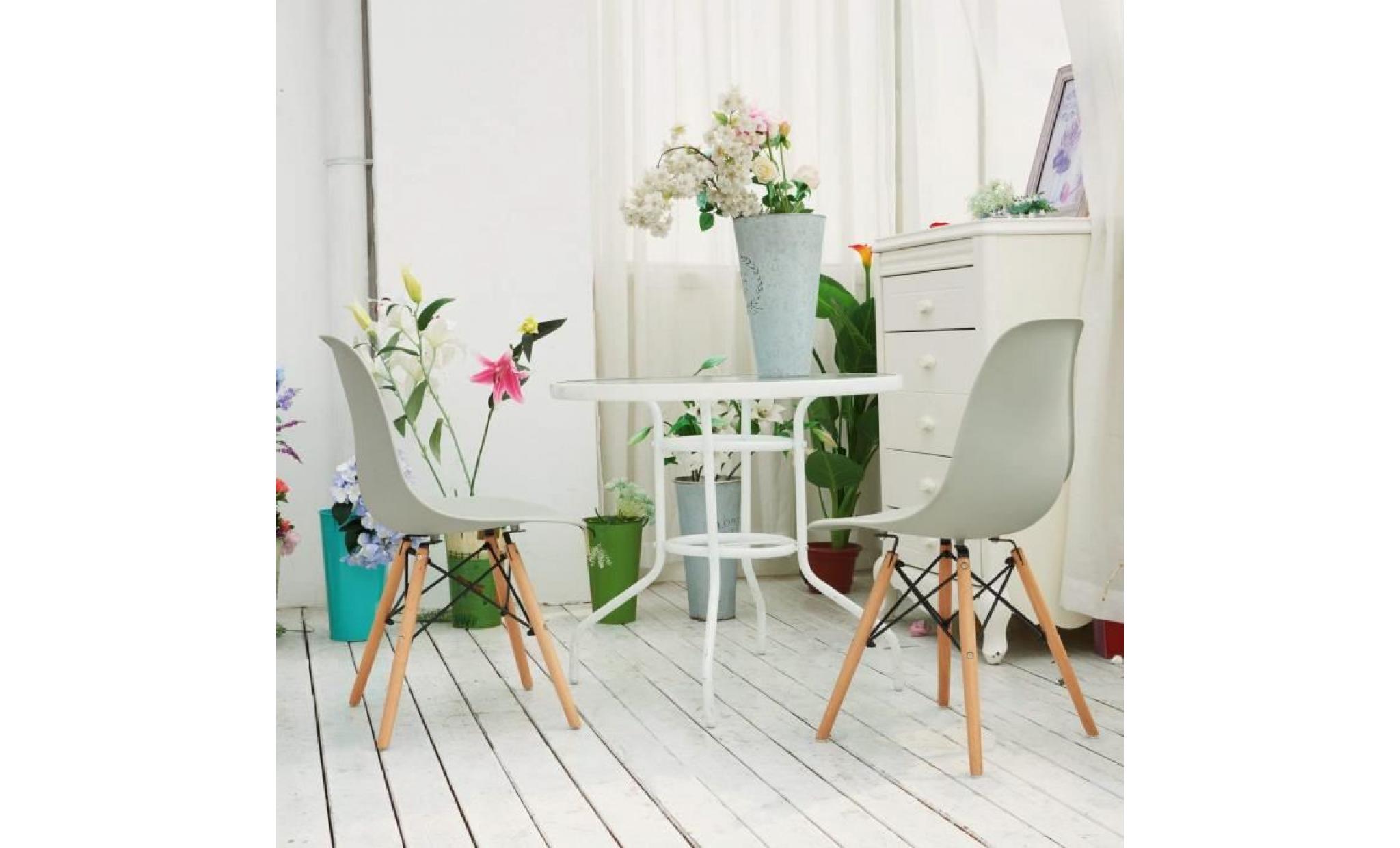dora lot de 8 chaise de salle à manger blanc + gris design scandinave 41 x 46 x 82 cm pas cher