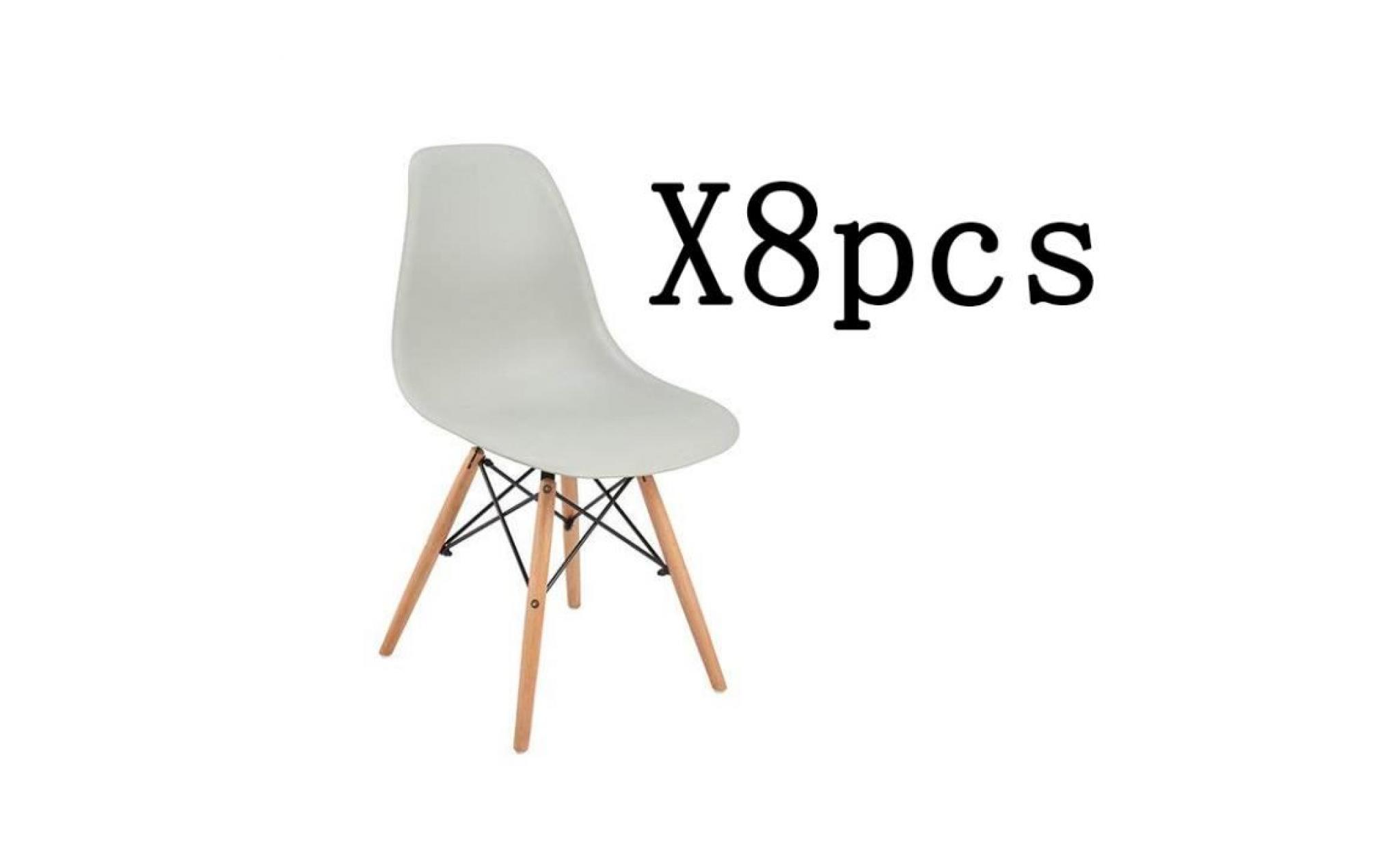 dora lot de 8 chaise de salle à manger gris design scandinave 41 x 46 x 82 cm