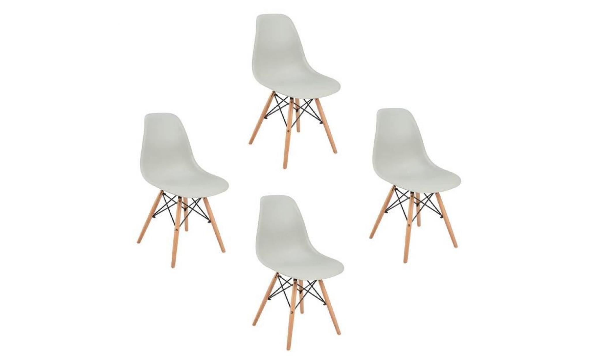 dora lot de 8 chaise de salle à manger gris design scandinave 41 x 46 x 82 cm pas cher