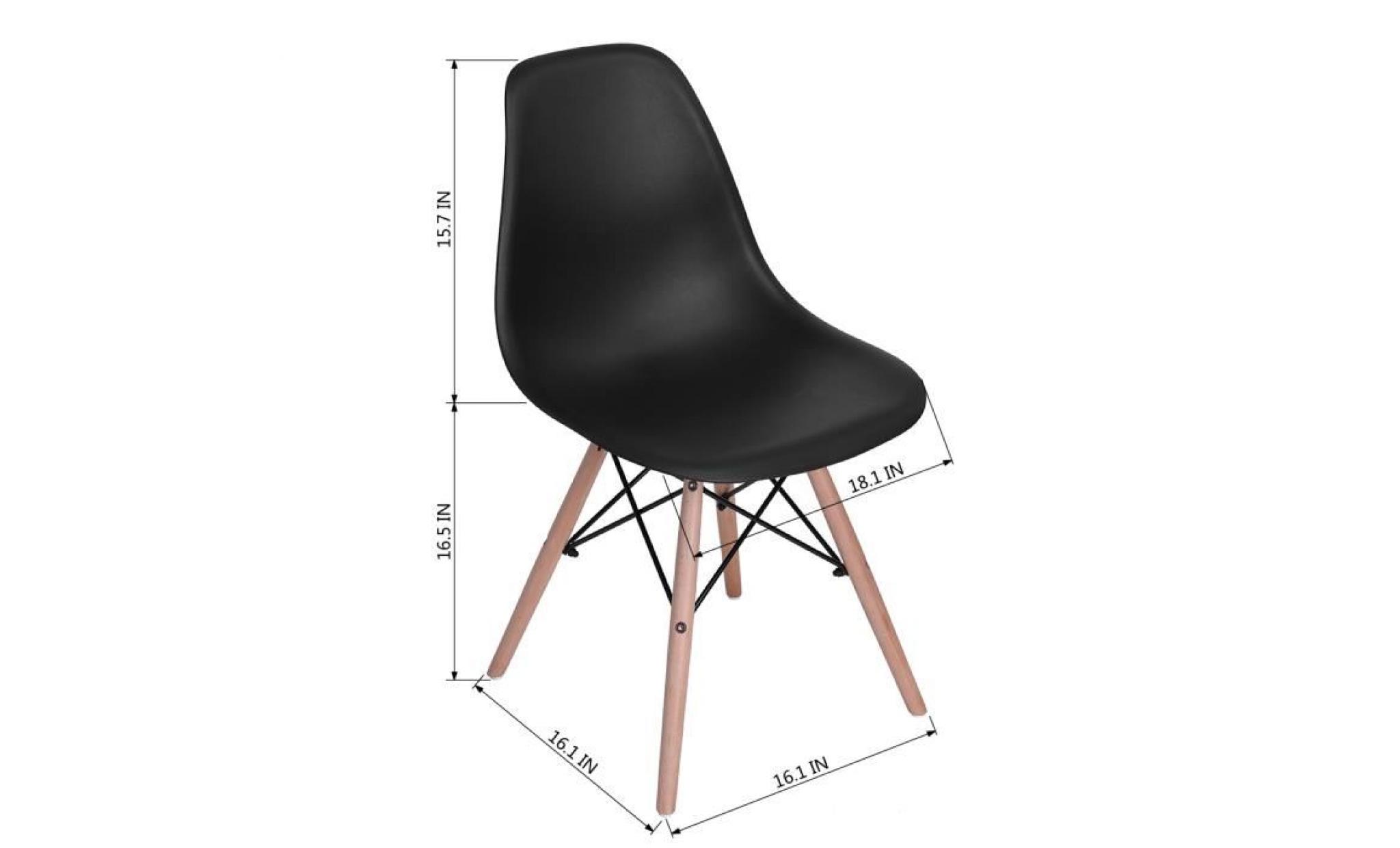dora lot de 8 chaise de salle à manger noir + gris design scandinave 41 x 46 x 82 cm pas cher