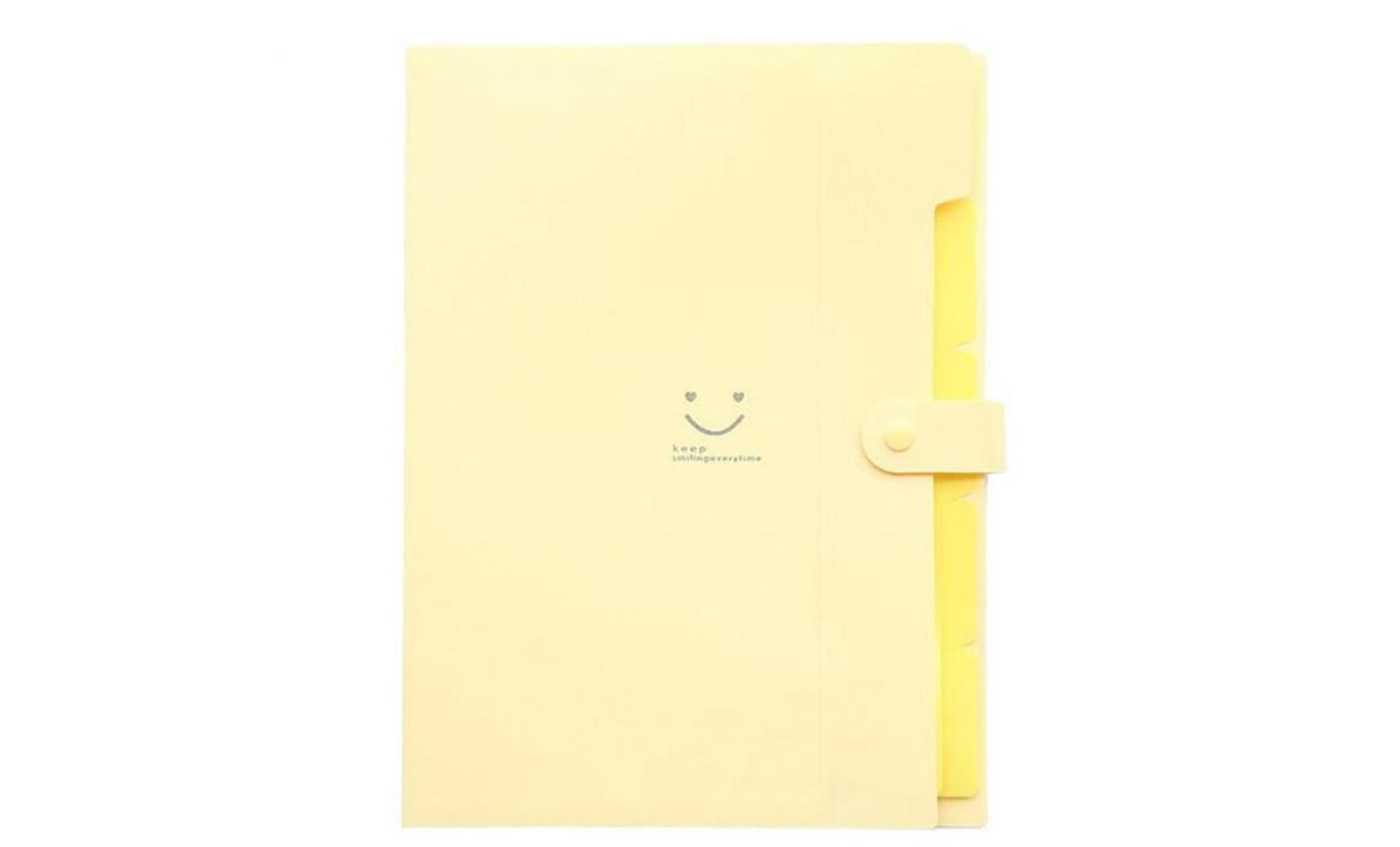 dossiers de bureau en plastique pour dossiers de bureau avec organisateur multi poches a4, jaune