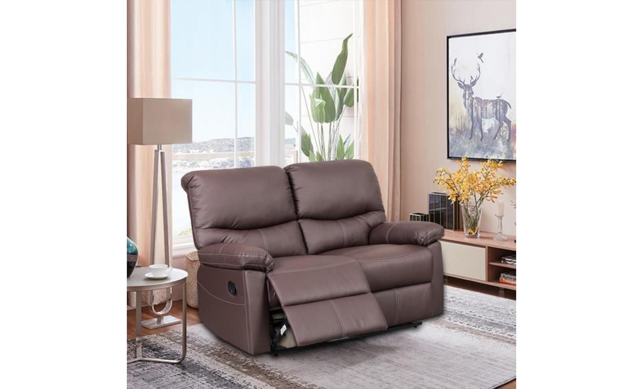 double siège canapé confortable fauteuil de bureau   à domicile scandinave marron