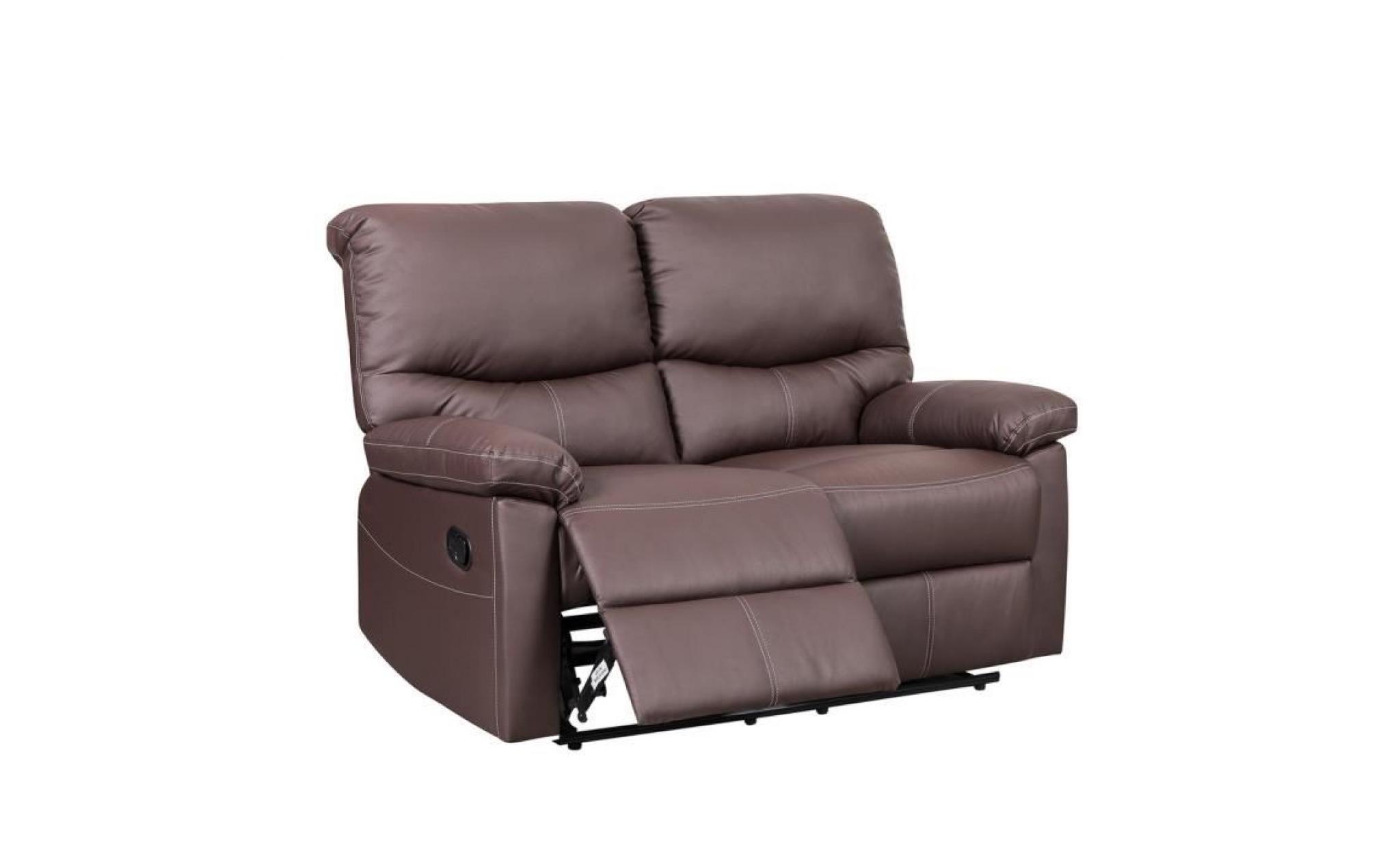 double siège canapé confortable fauteuil de bureau   à domicile scandinave marron pas cher