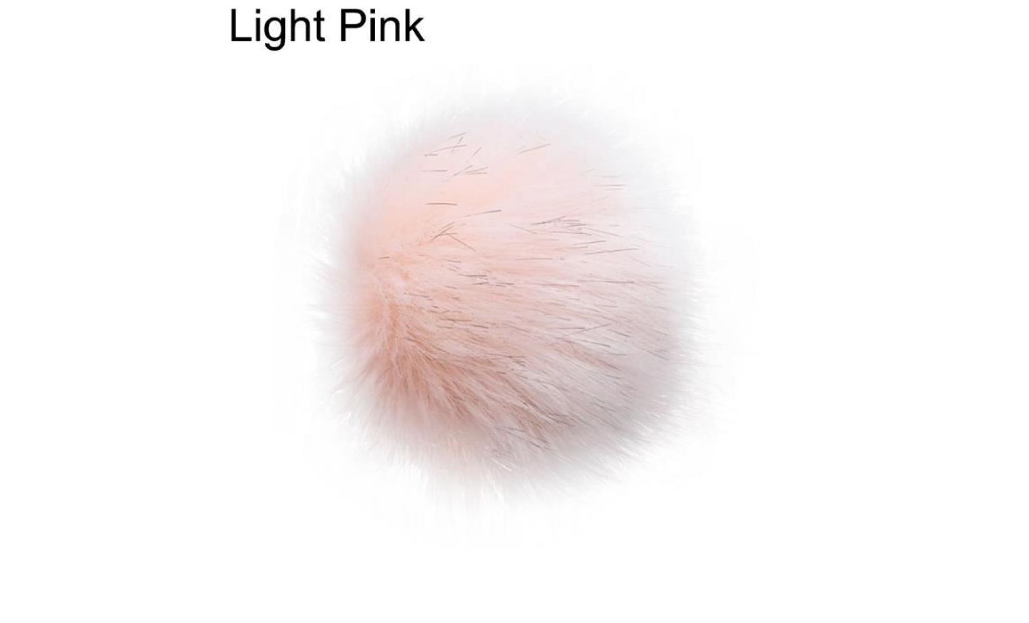 douce fausse fourrure pompom bricolage voiture sac à main porte clés balle duveteux pendentif lumière rose 14cm