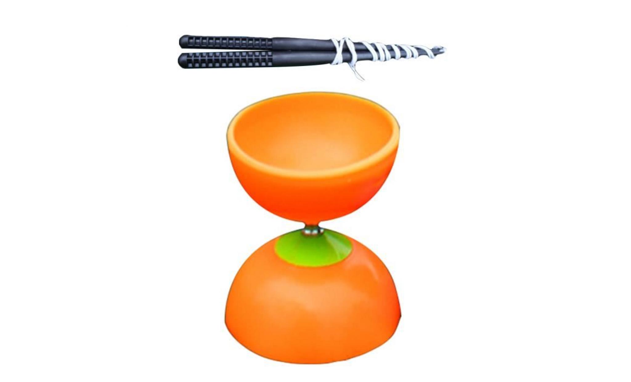 drôle chinois yoyo 3 roulement embrayage diabolo ensemble bâtons en métal sac À cordes jouets orange