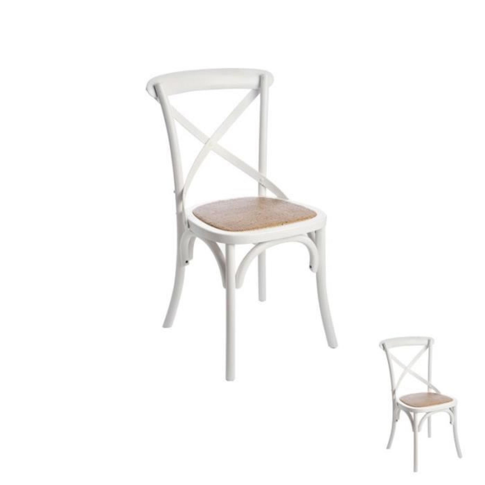 Duo de chaises Blanches - RAPHAELLE  - Taille : L 44 x l 43 x H 89 - Couleur marketing : Blanc