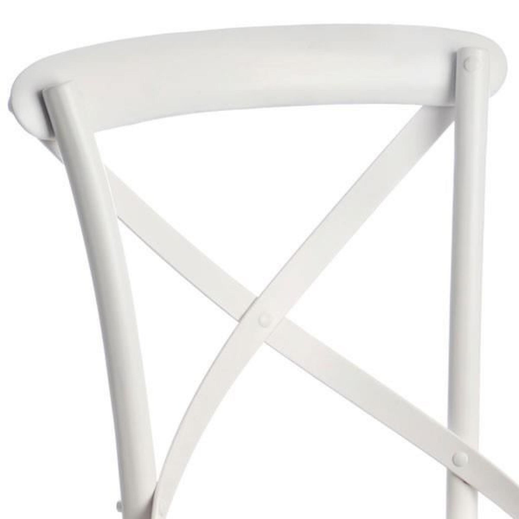 Duo de chaises Blanches - RAPHAELLE  - Taille : L 44 x l 43 x H 89 - Couleur marketing : Blanc pas cher