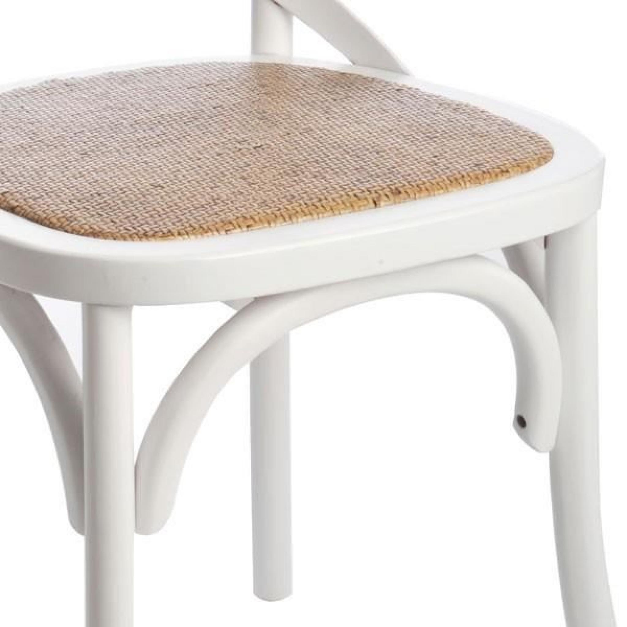 Duo de chaises Blanches - RAPHAELLE  - Taille : L 44 x l 43 x H 89 - Couleur marketing : Blanc pas cher