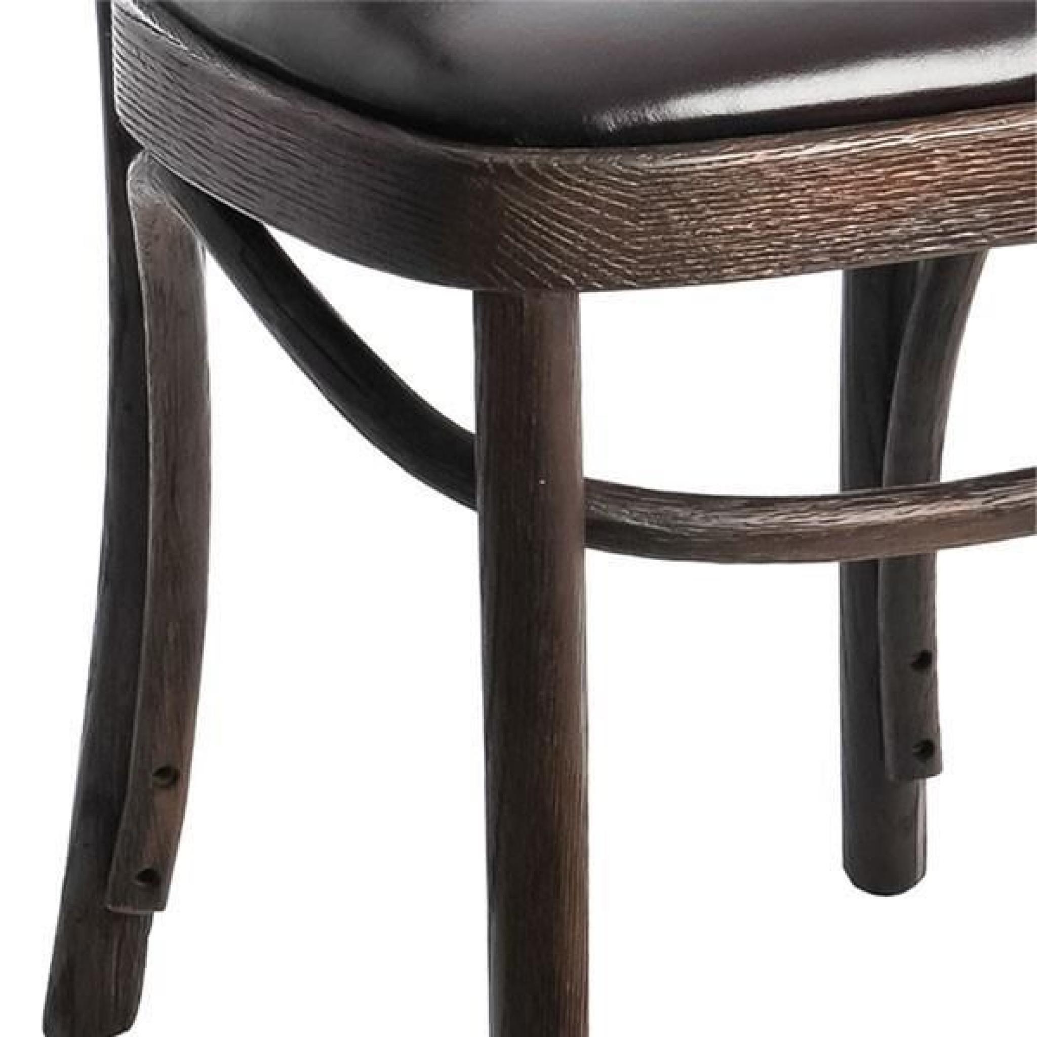 Duo de chaises bois Brun - EMILE  - Taille : L 57 x l 42 x H 77 - Couleur marketing : Marron pas cher