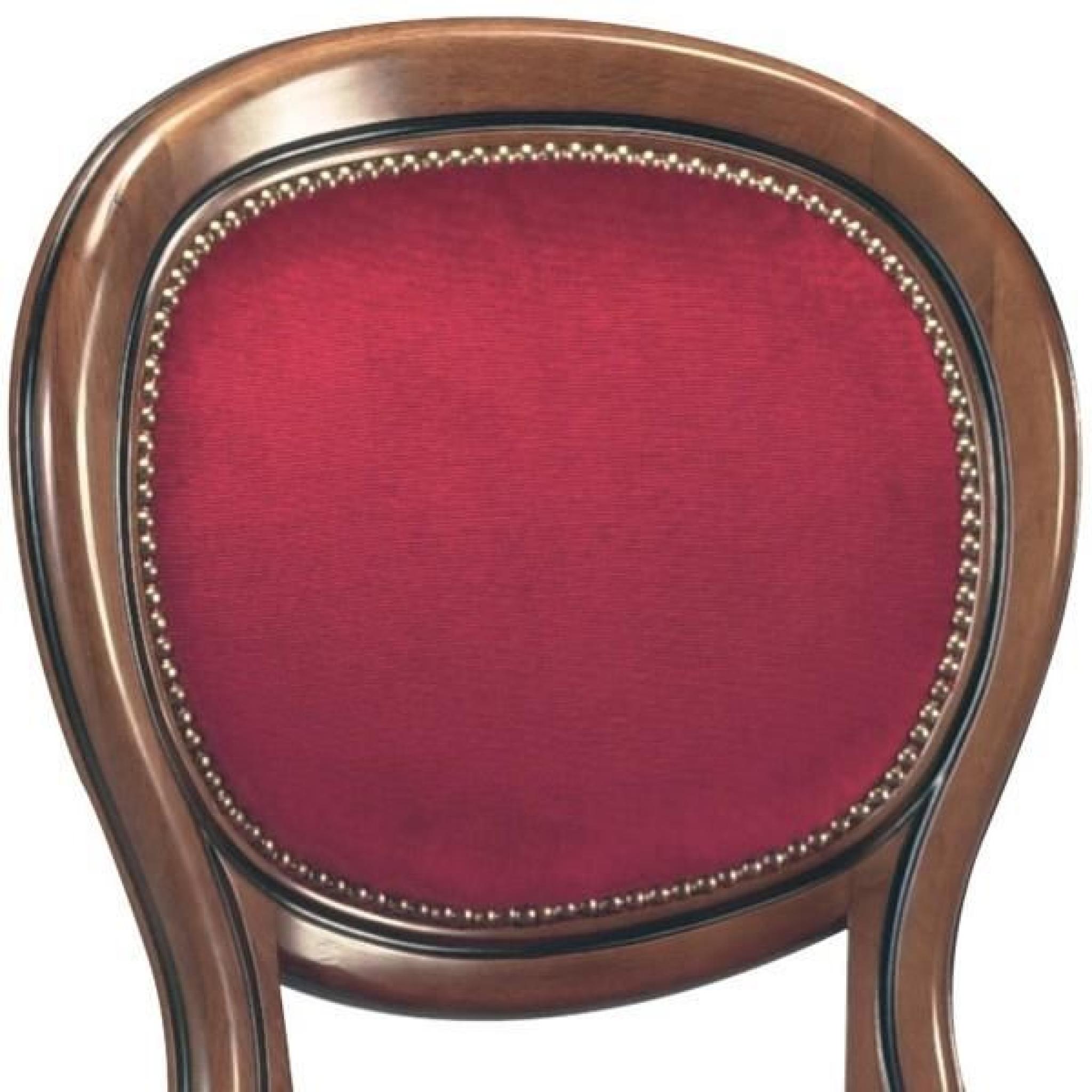 Duo de chaises médaillon Régence velours Bordeaux - RIGO - L 46 x l 54 x H 99 cm pas cher