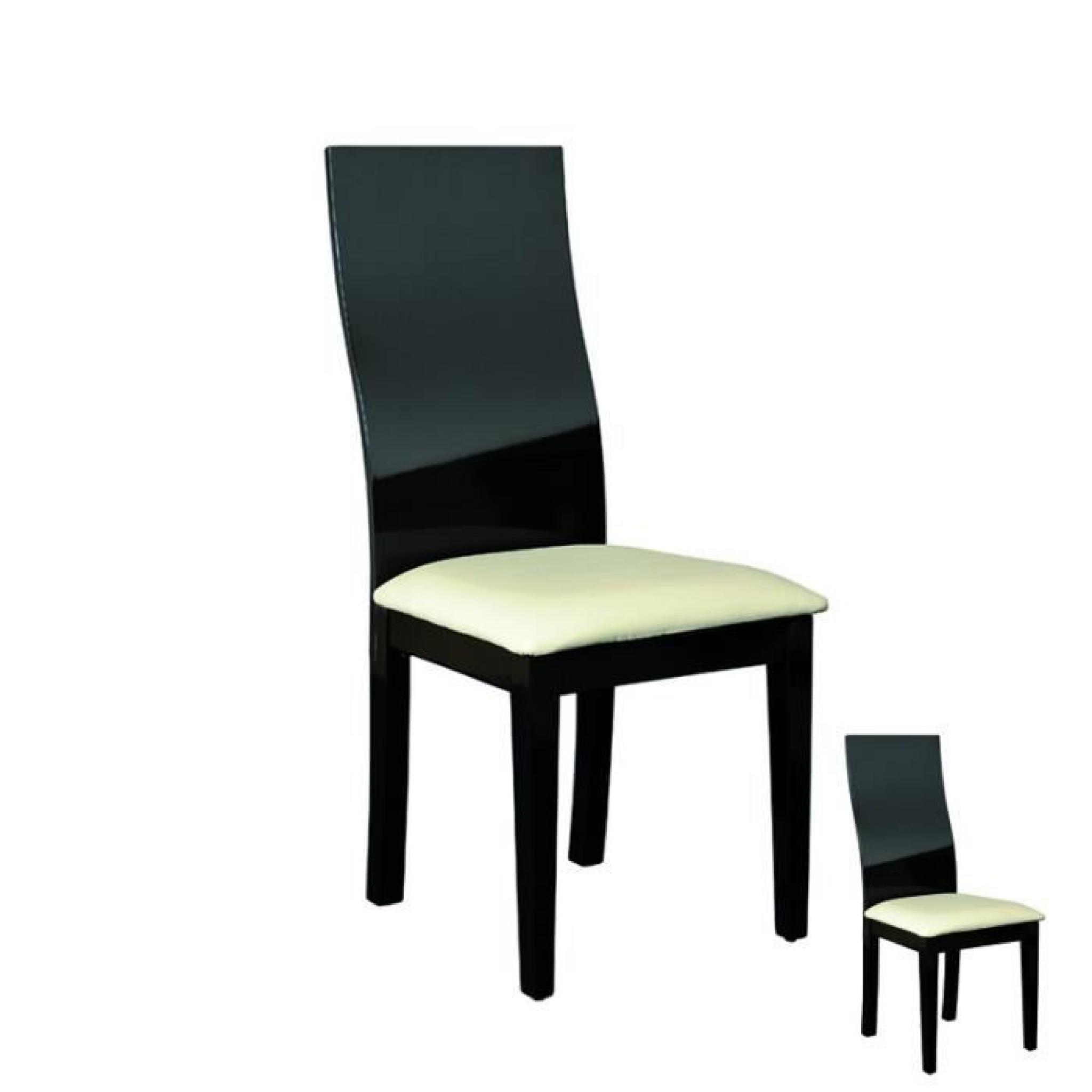 Duo de chaises Noires - CARMEN - L 46 x l 55 x H 100