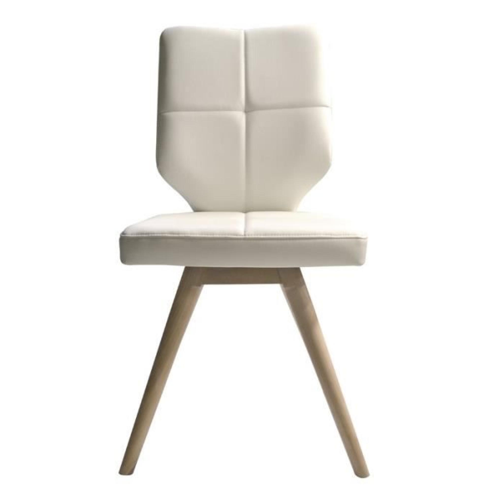 Duo de chaises PU Blanc - DAKAR -  L 46 x l 62 x H 90 cm pas cher