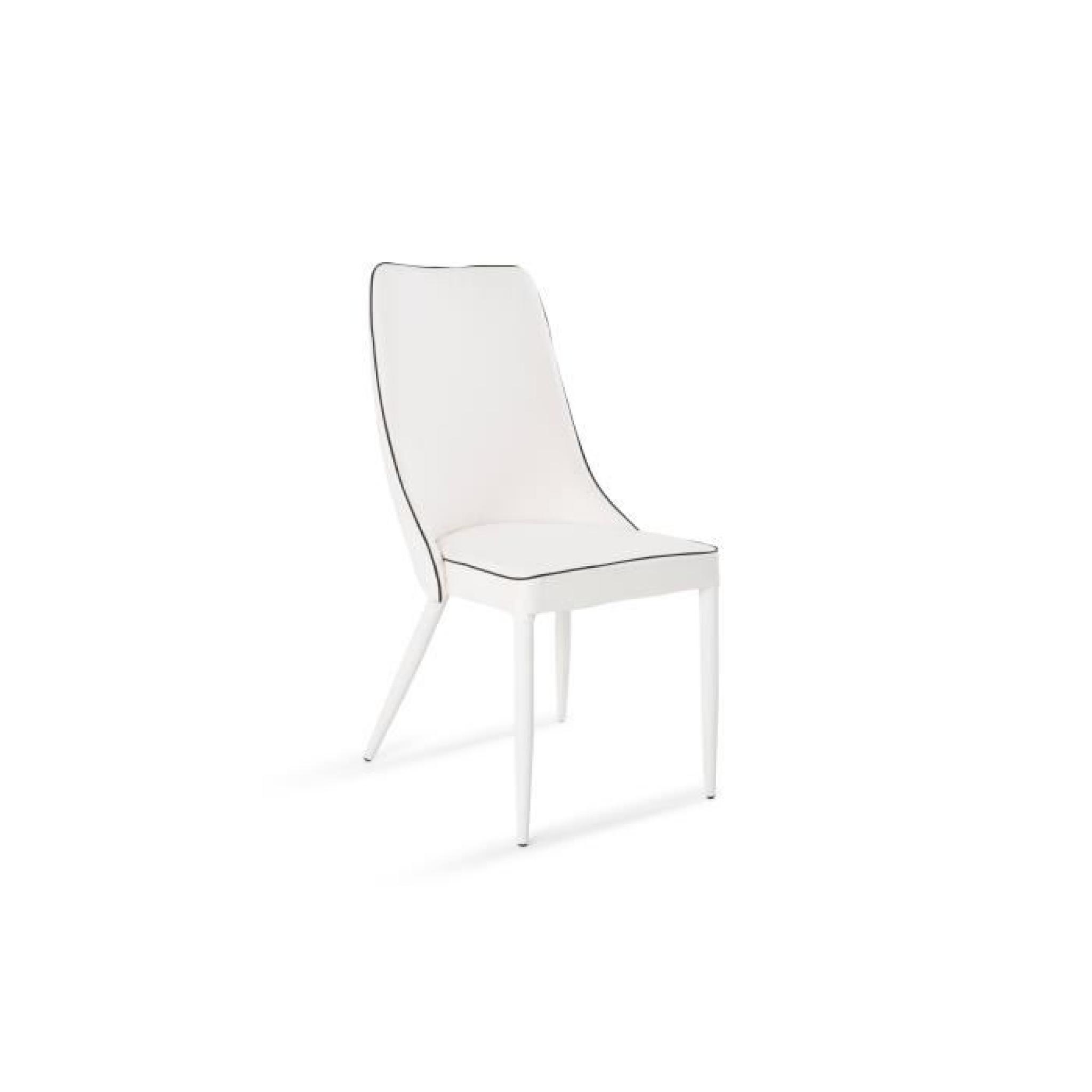 Duo de chaises PU Blanc/Noir - MILAN pas cher