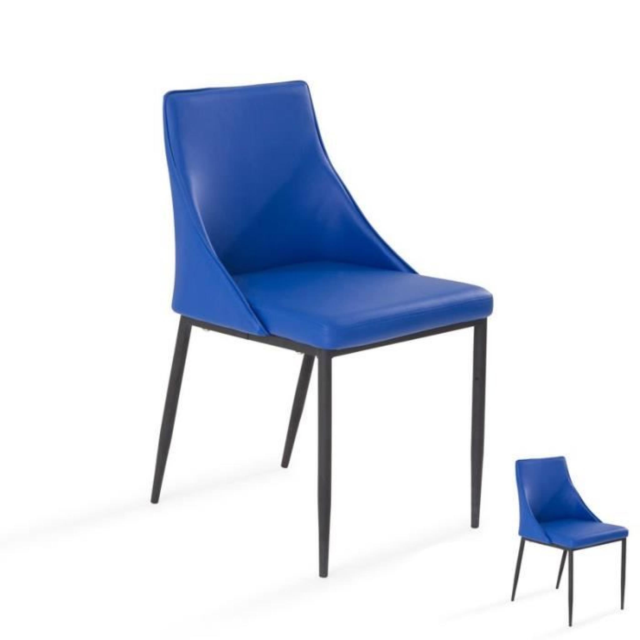 Duo de chaises PU Bleu - GOYA