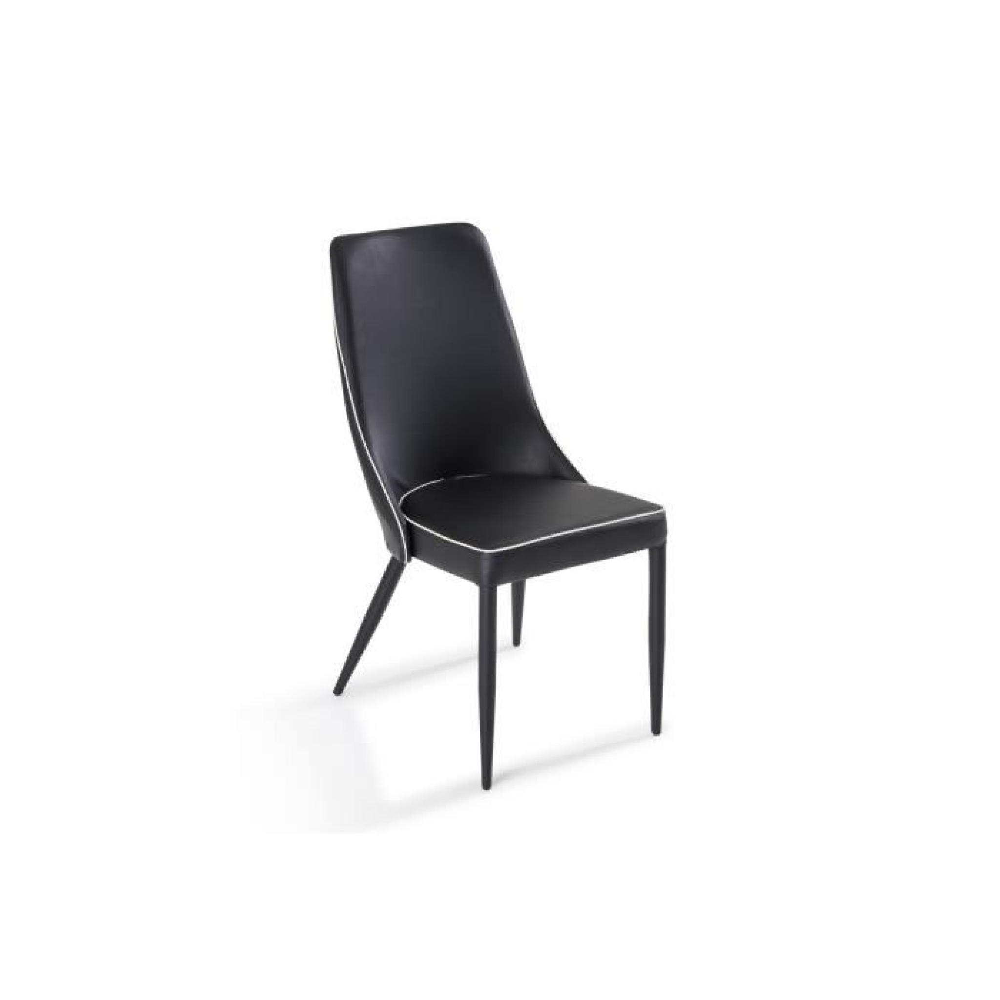 Duo de chaises PU Noir/Blanc - MILAN pas cher